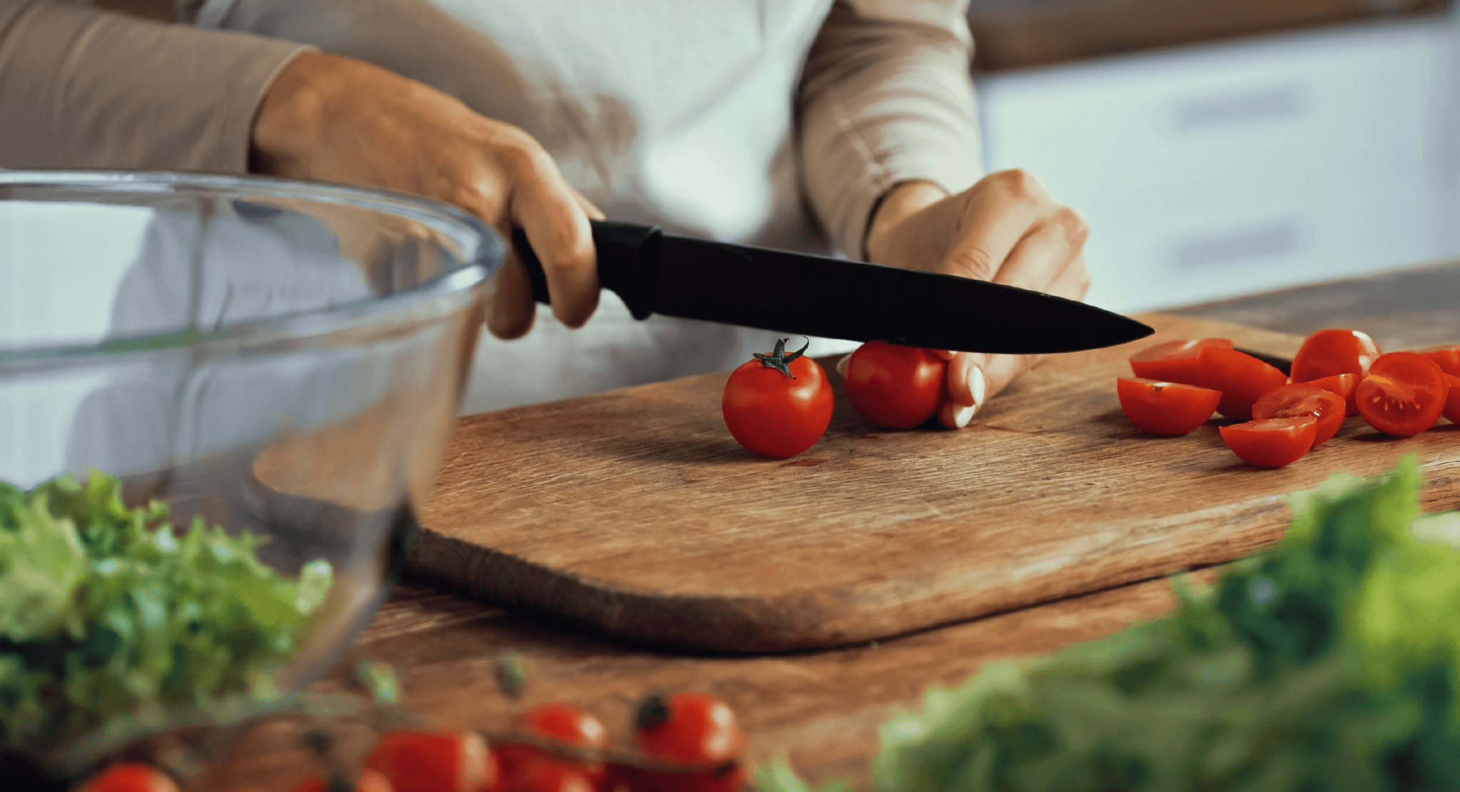 Person preparing healthy food