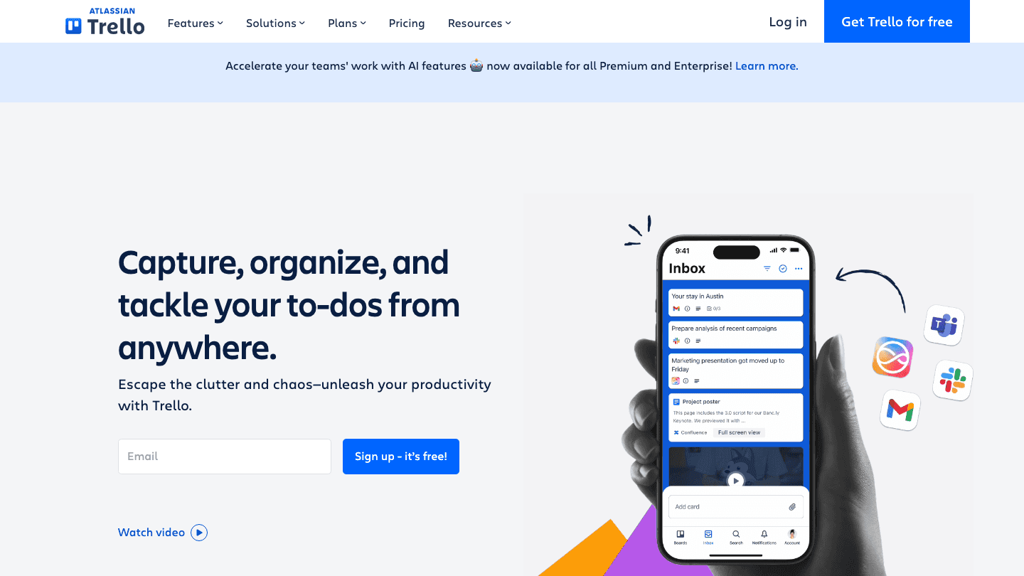 Trello website screenshot