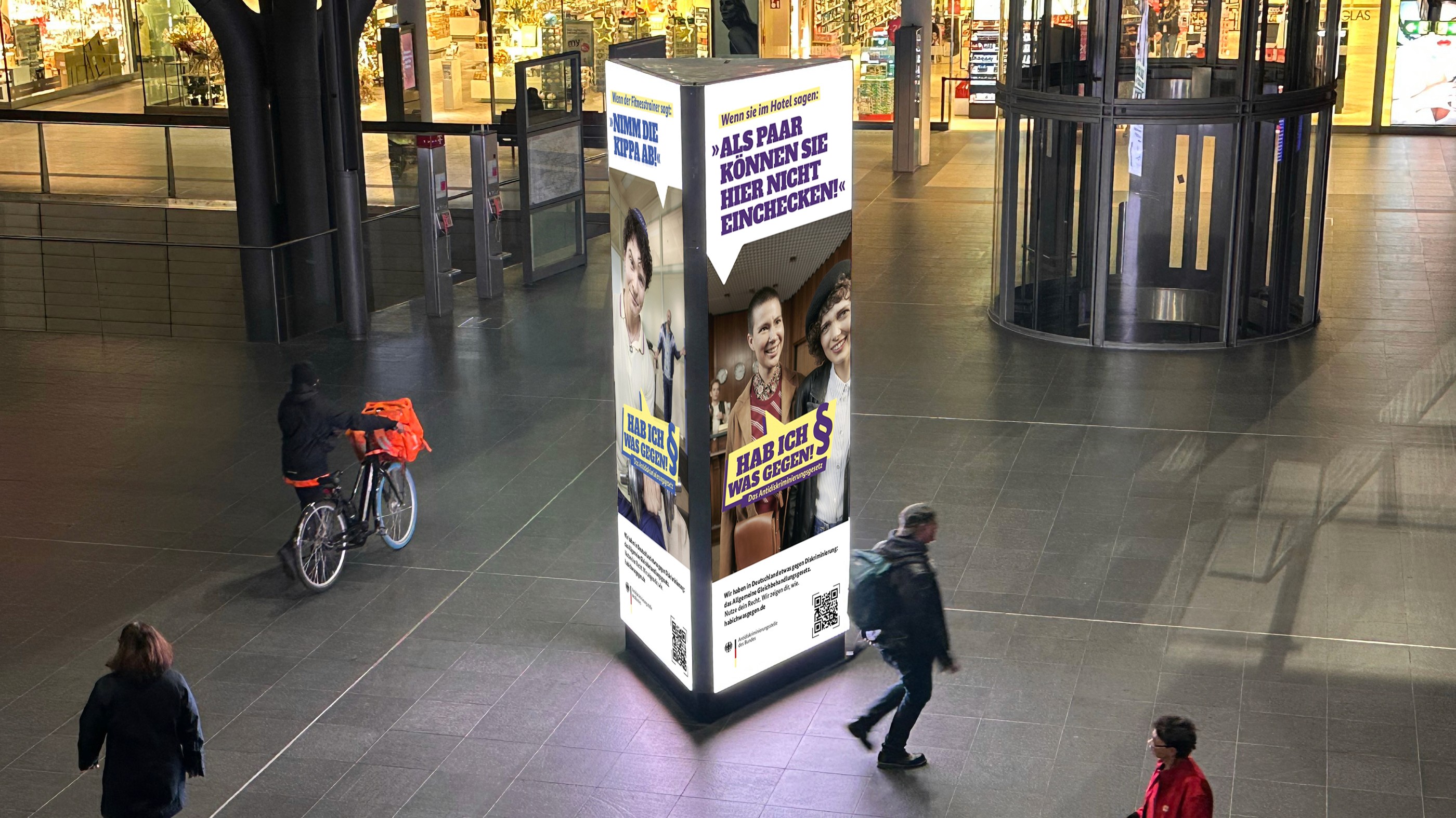 Plakatkampagne Hab ich was gegen in deutscher Innenstadt