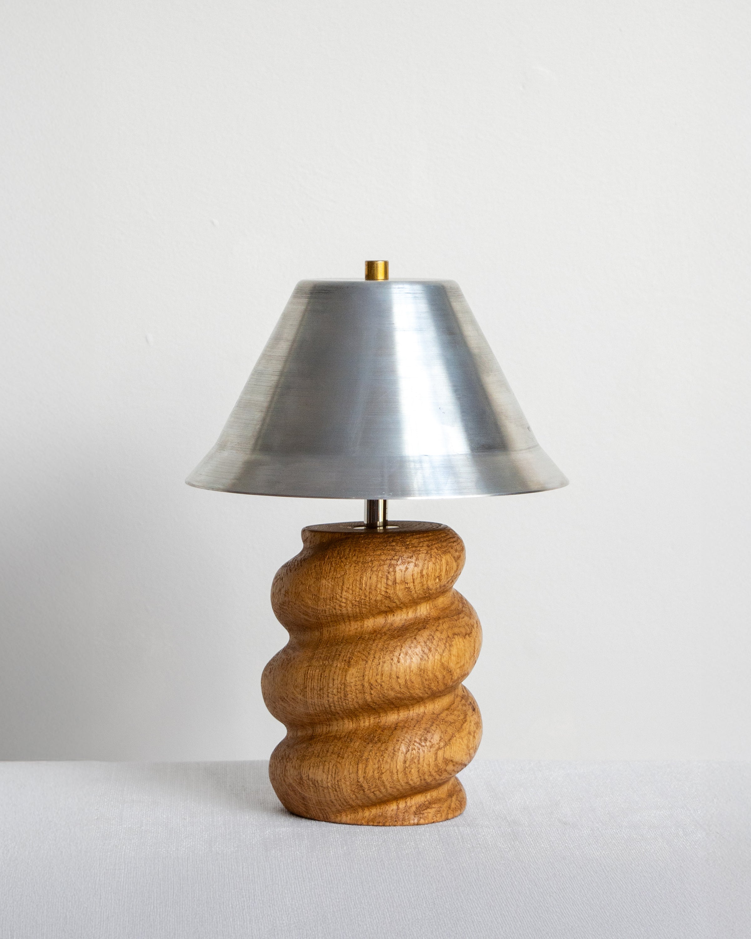 Caracol Desk Lamp with Oak base and Aluminium shade available in UK, EU & US/CA wiring