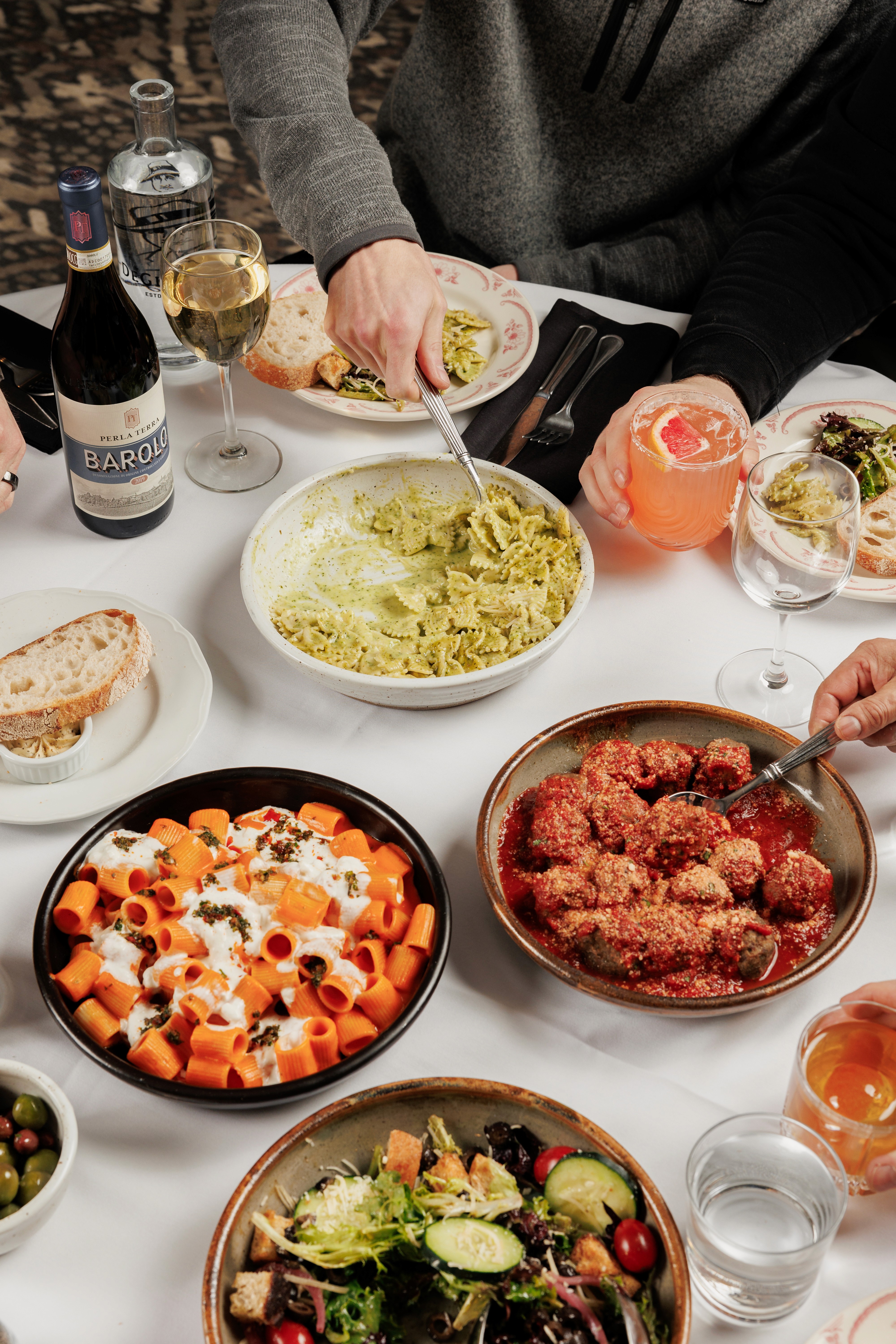 a pan of degidios meatballs for catering