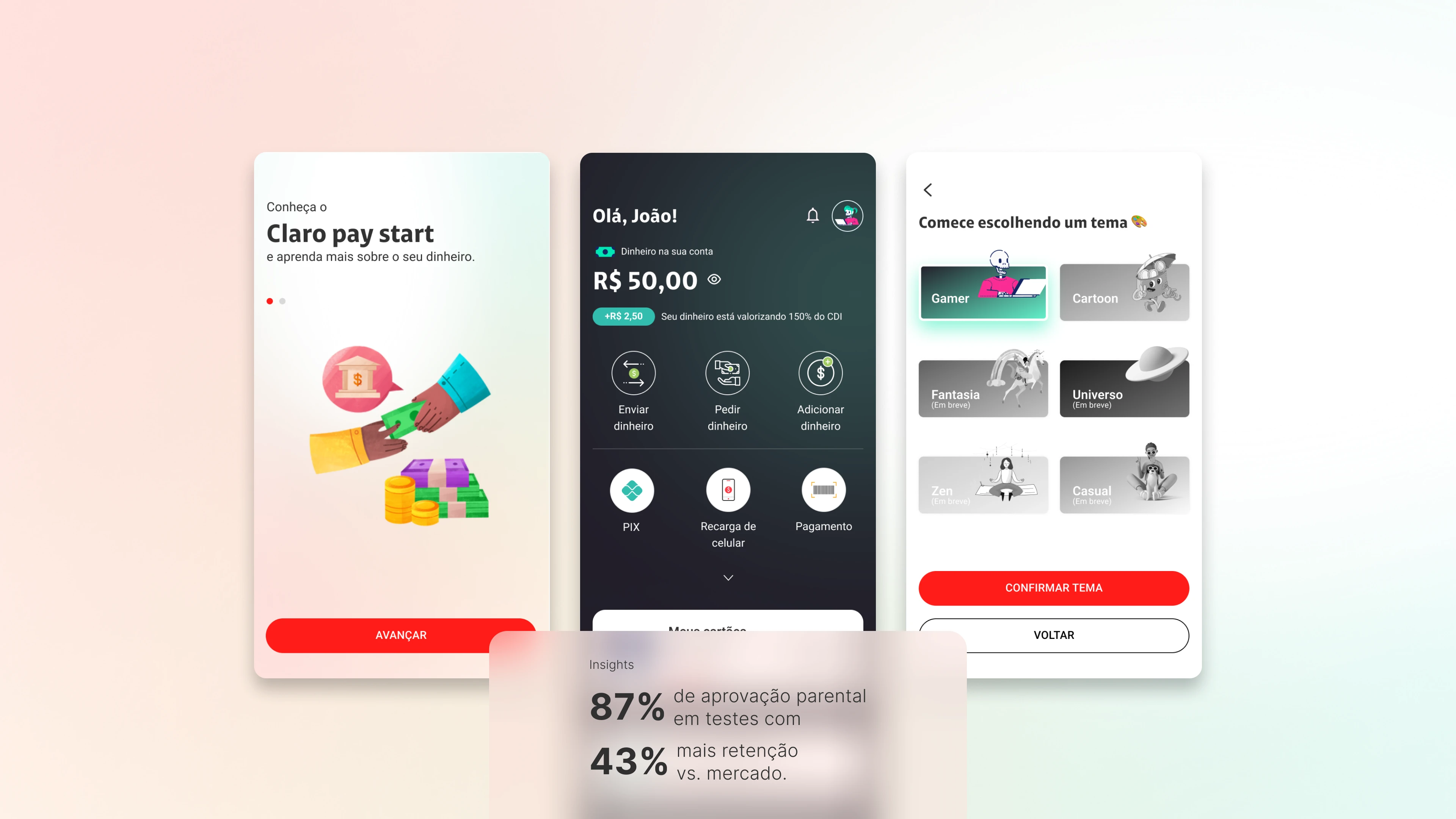 Dois mockups de smartphone exibindo a interface do aplicativo Shell Box. A tela à esquerda mostra uma saudação personalizada, botão de pagamento amarelo e banner promocional. A tela à direita exibe a pegada de carbono de 456 quilos de CO₂ anualmente com equivalentes visuais e botão para entender o cálculo.