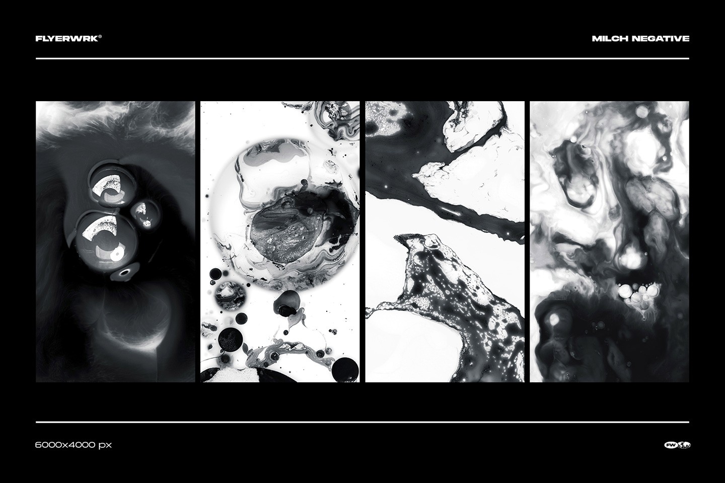 Milch ink in milk textures set of negative fluid backgrounds with detailed organic cellular structures