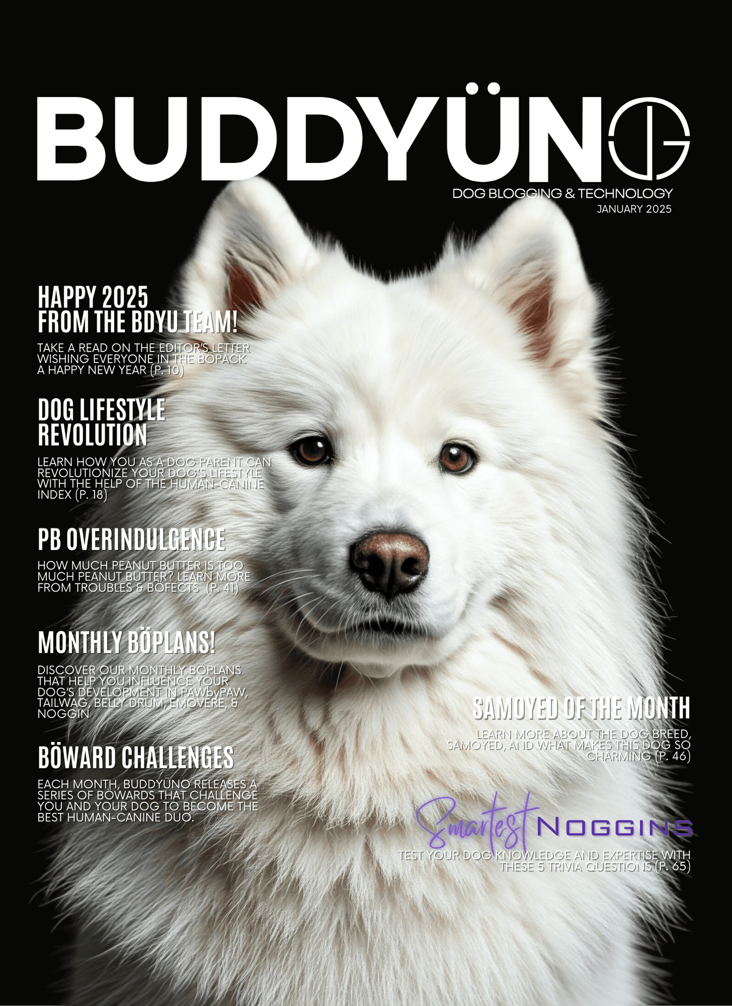 buddyuno, dog magazine, front cover