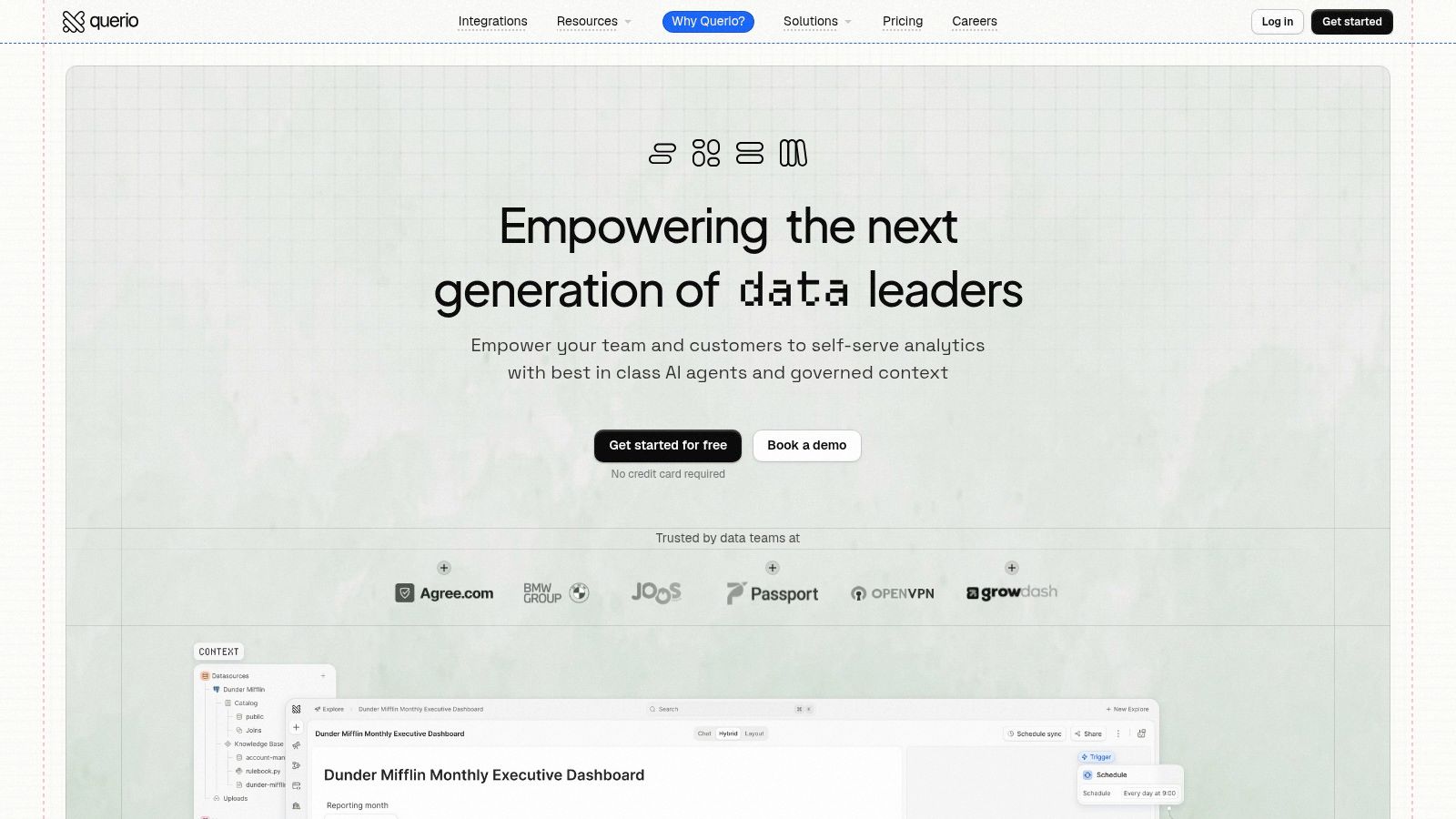 Screenshot from https://www.querio.ai