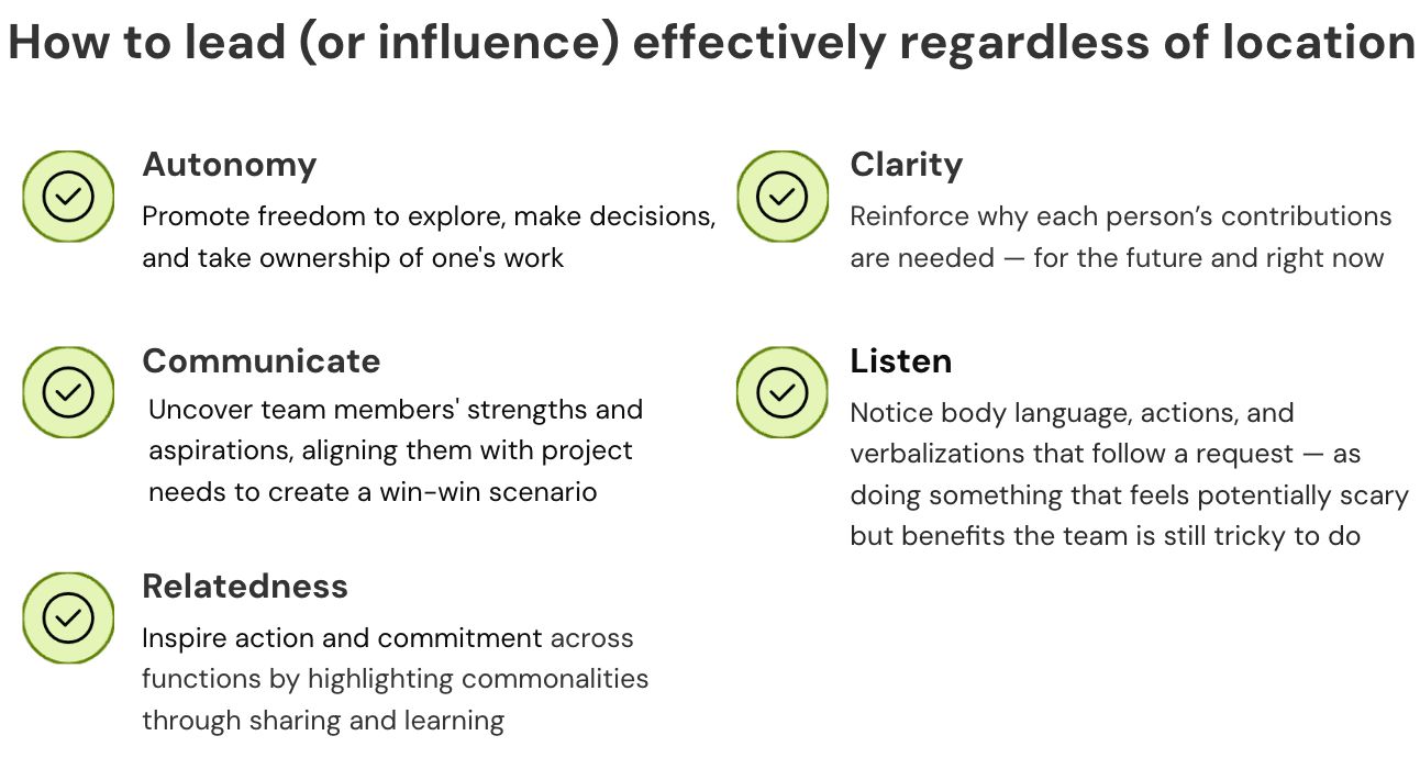 How to lead (or influence) effectively regardless of location