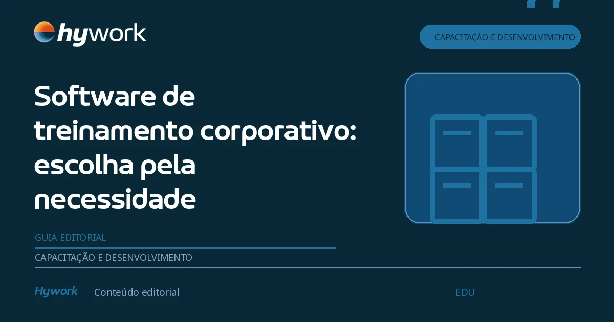 Capa editorial sobre categorias de software de treinamento.