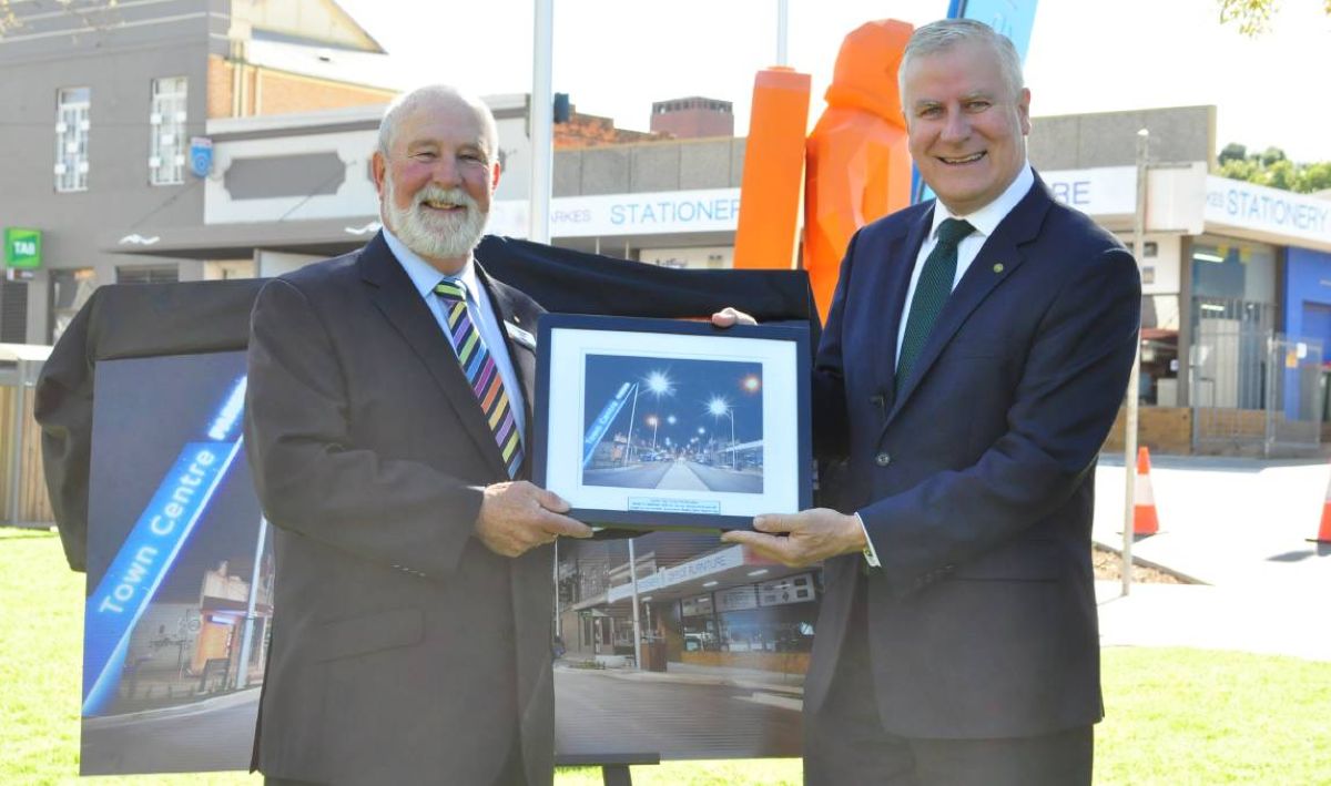 Official project handover for a Uminex-delivered main street infrastructure upgrade, showcasing improved lighting, streetscape design, and enhanced town centre experience.