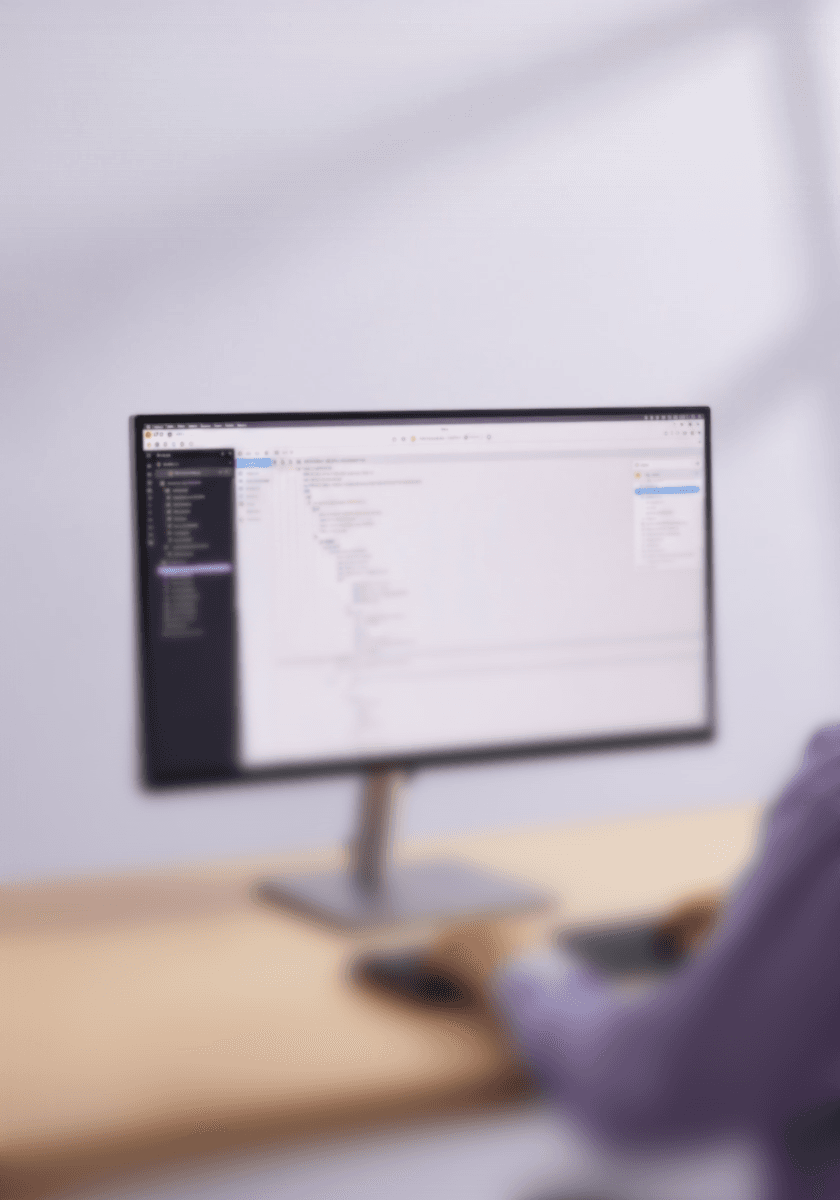 Person sitting in front of a computer