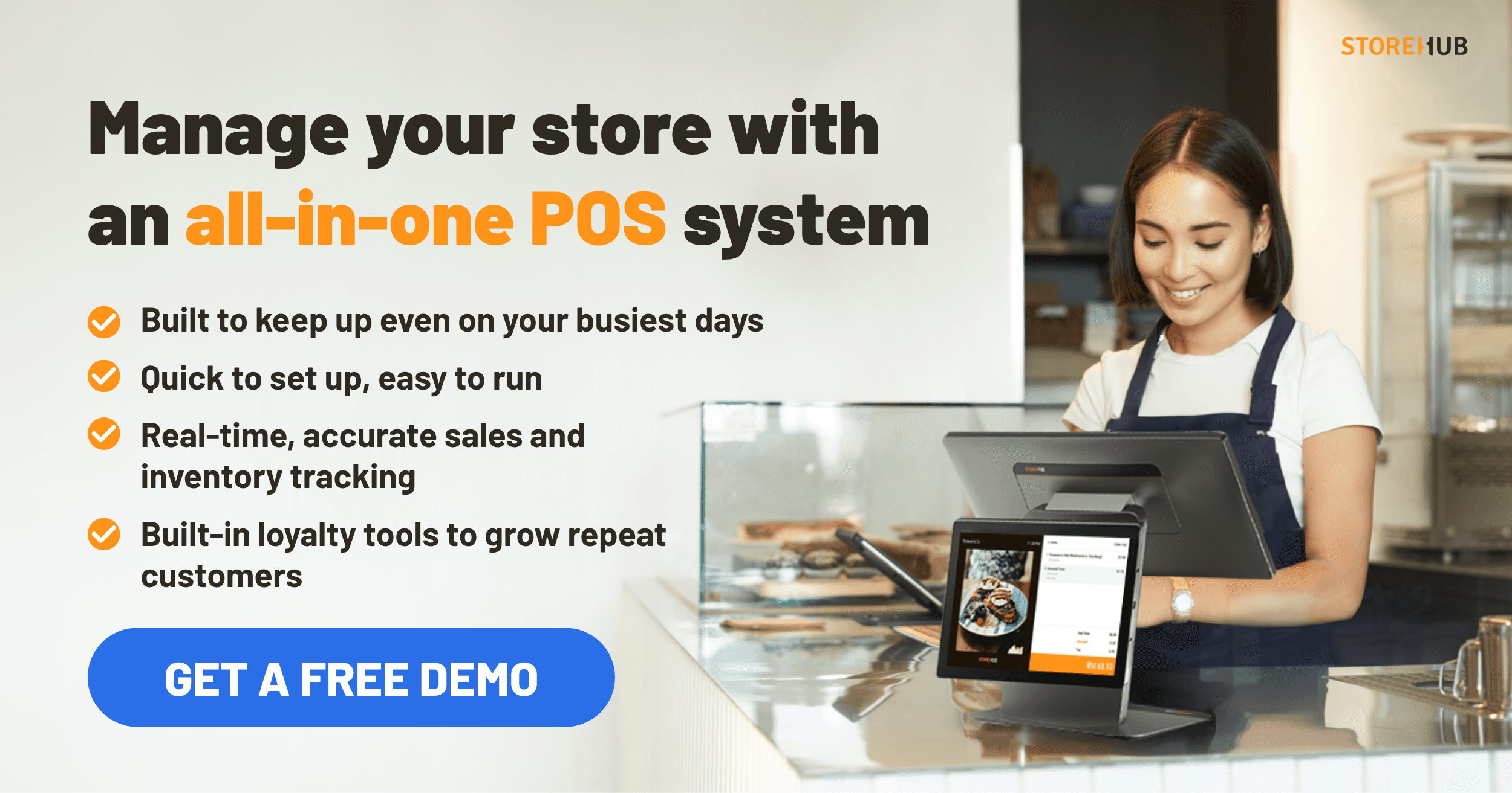 Urus kafe anda dengan all-in-one POS: kestabilan waktu sibuk, setup cepat, inventori real-time, loyaliti terbina.