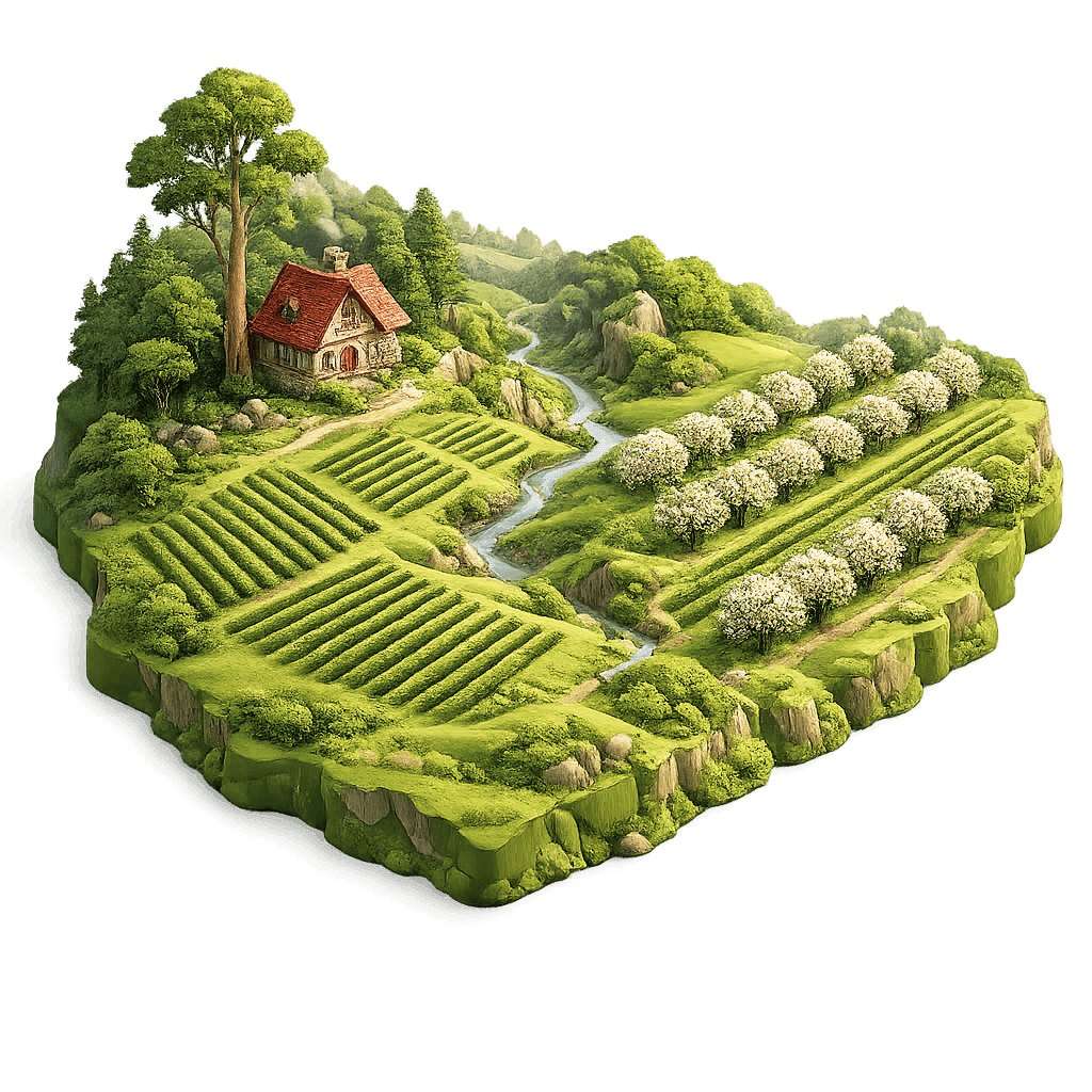 Artistic illustration of the Adelaide Hills wine region.