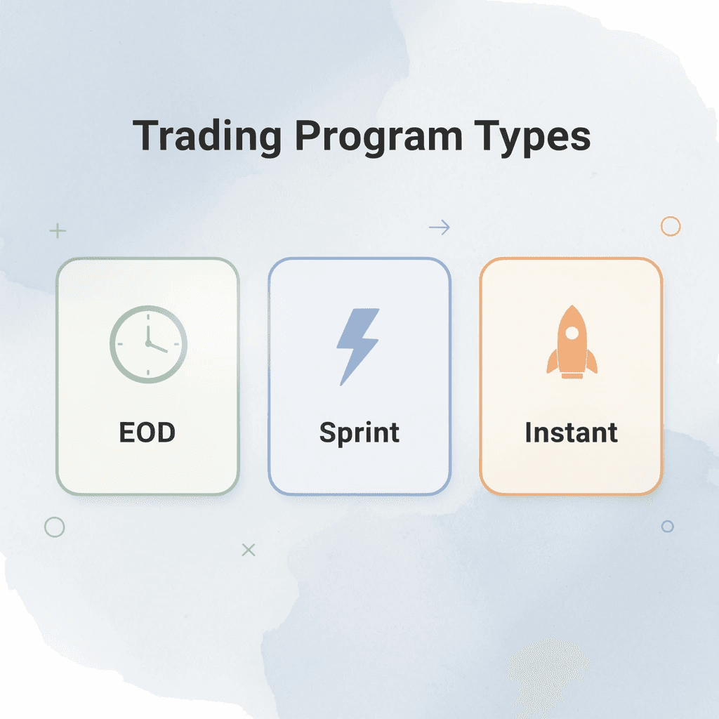  Infographic showing three trading program types