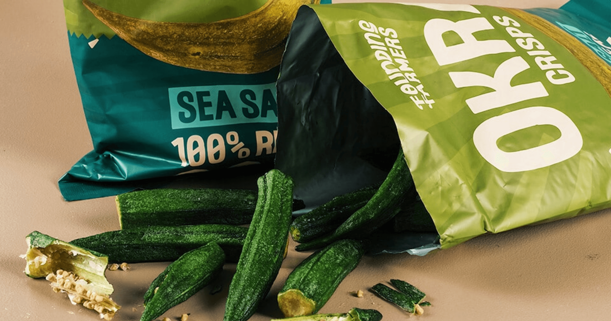 Okra veggie crisps