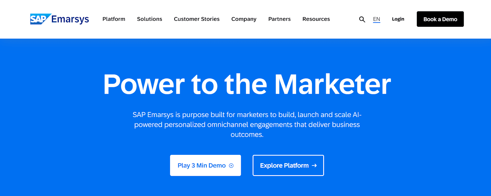 Emarsys Homepage