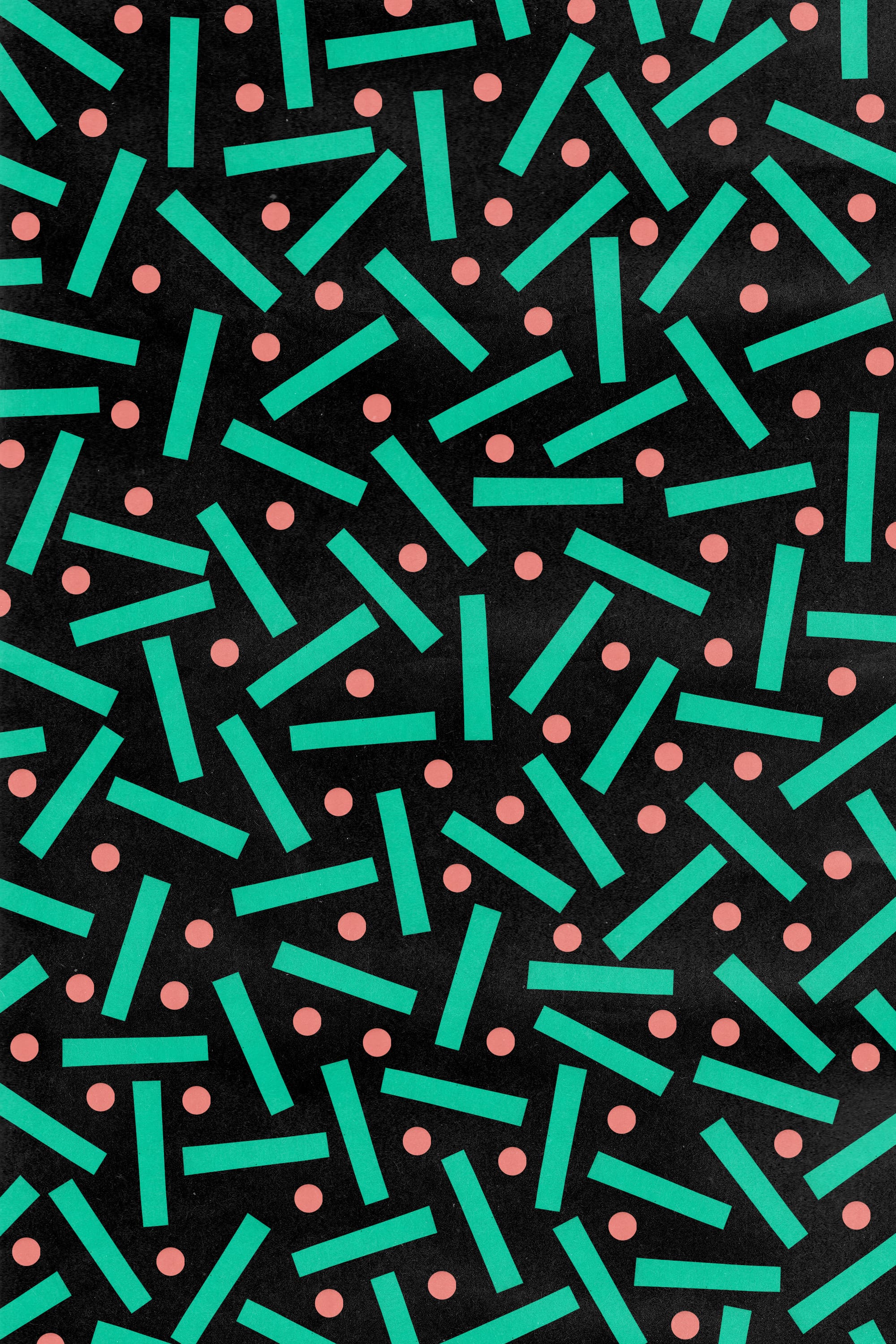 pattern with green rectangles and orange balls
