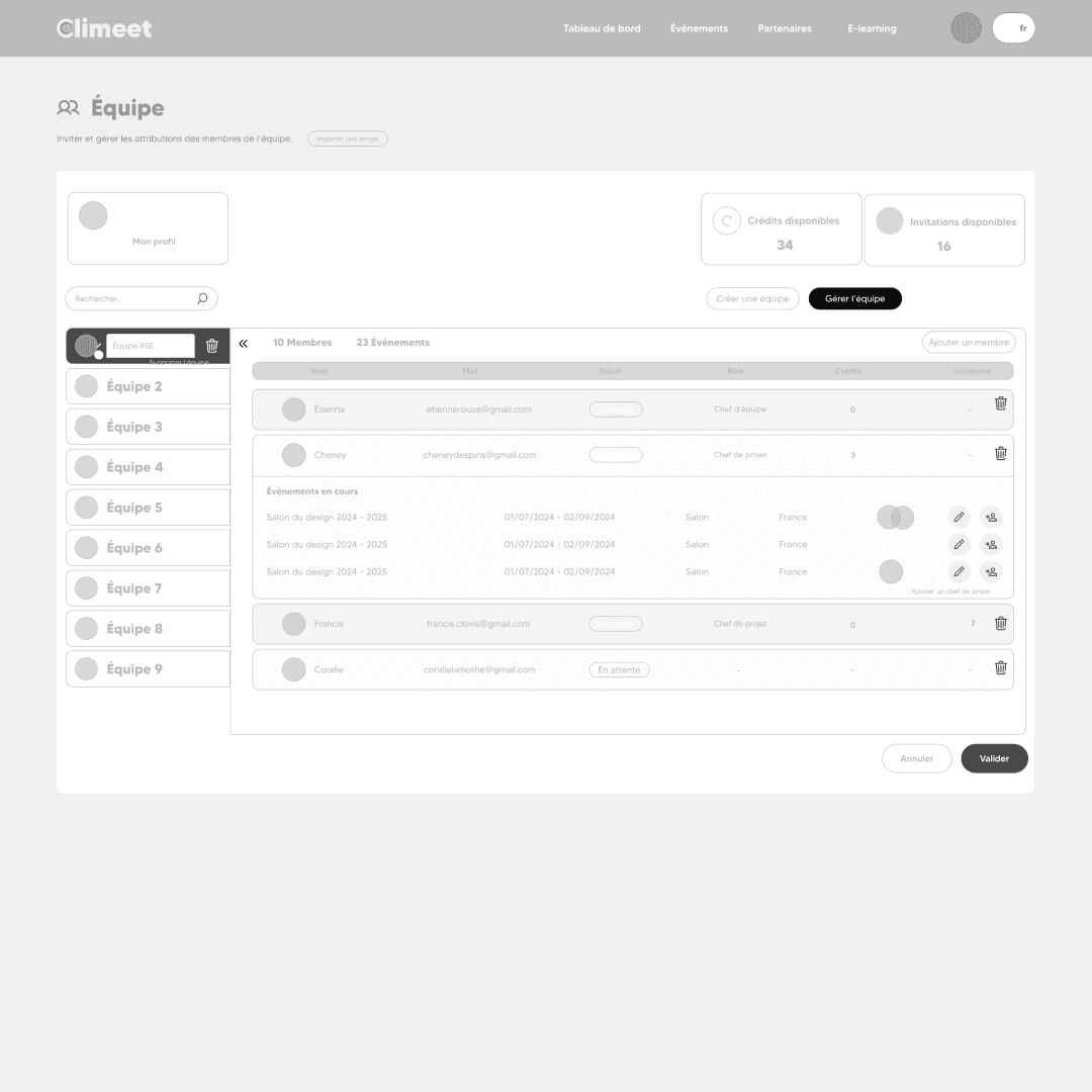 Wireframe climeet.events