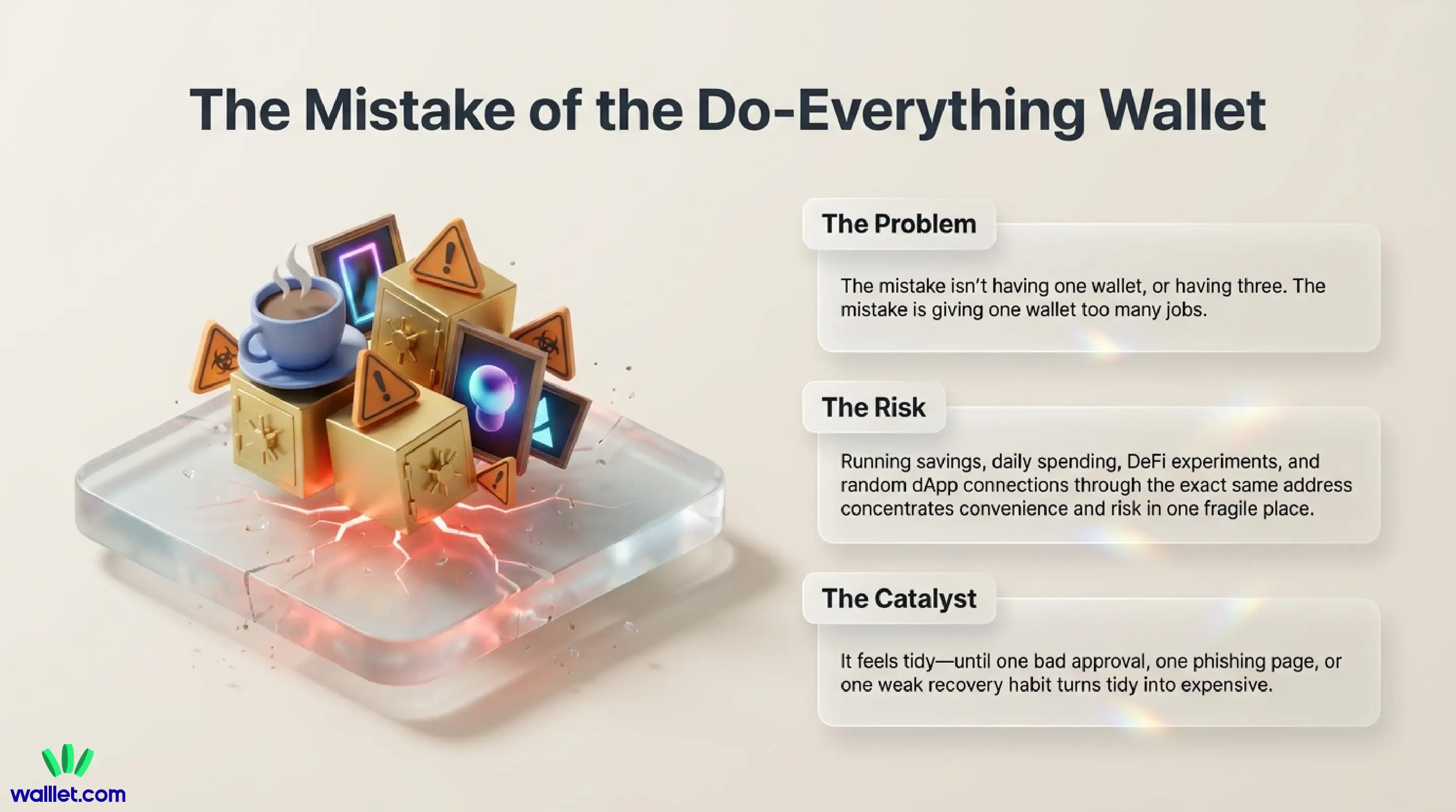 The mistake is giving one wallet too many jobs.