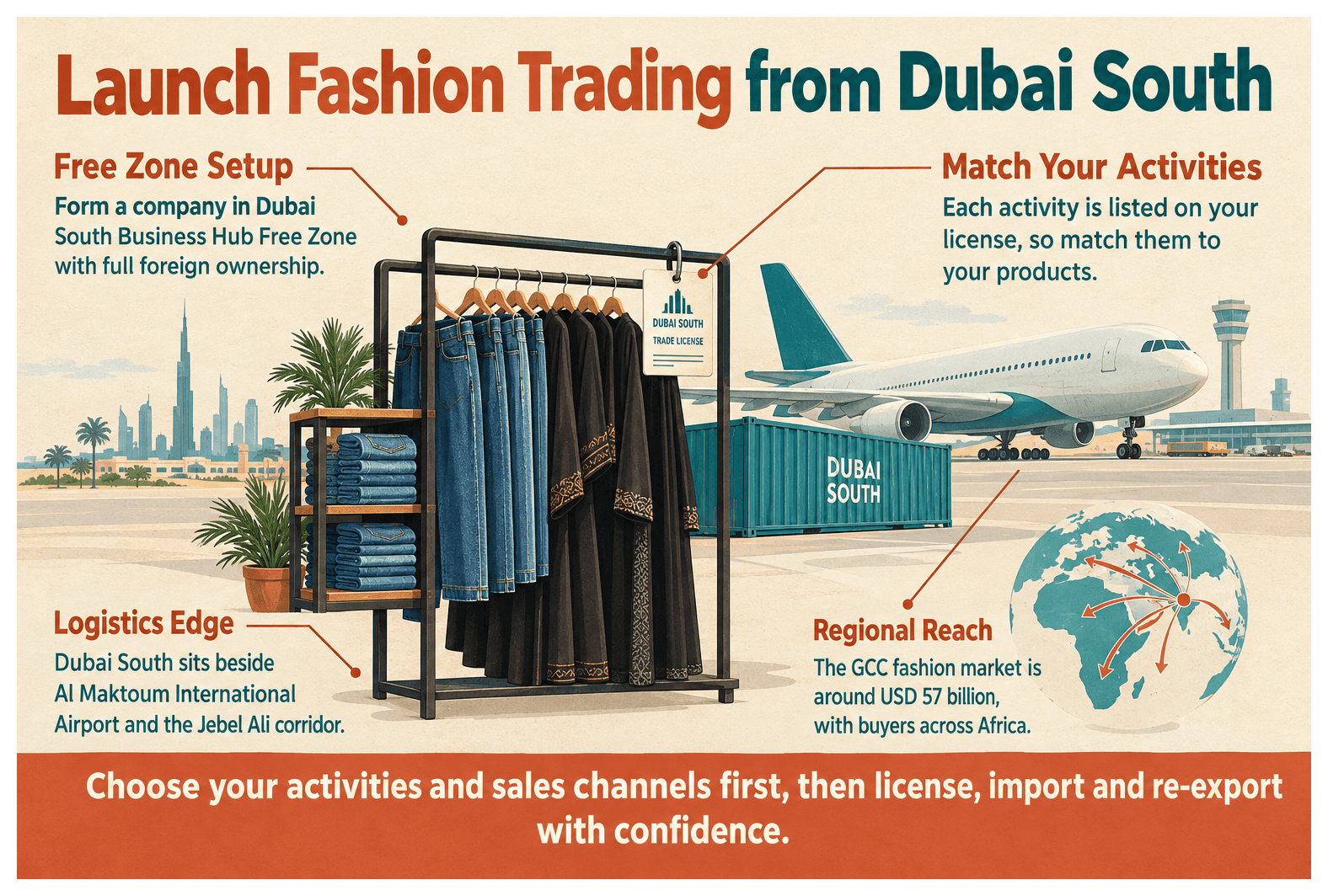 Infographic: How to Set Up a Fashion and Clothing Trading Business in Dubai South