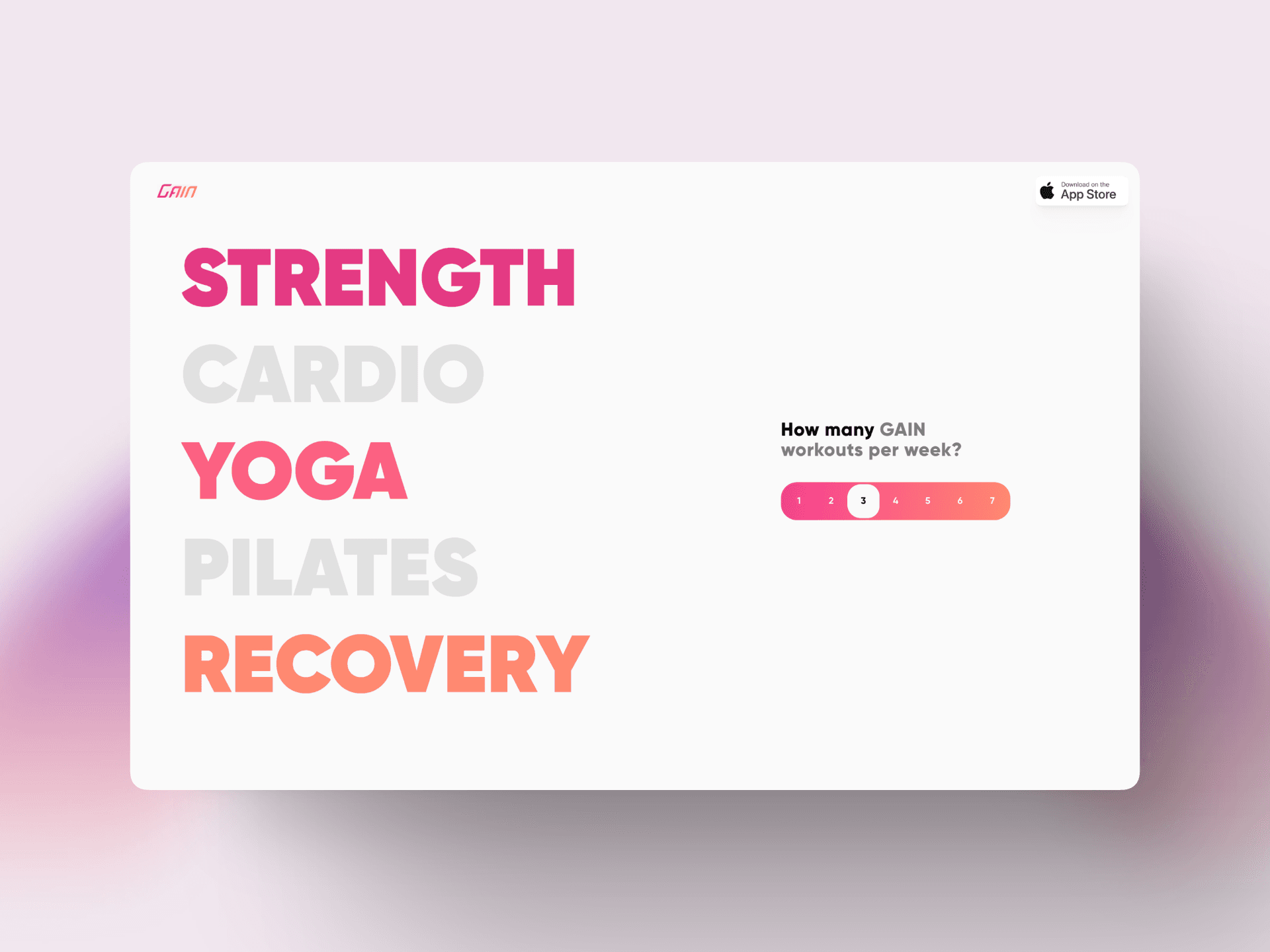 Gain Fitness Mockup 2 - Figma design to Framer development