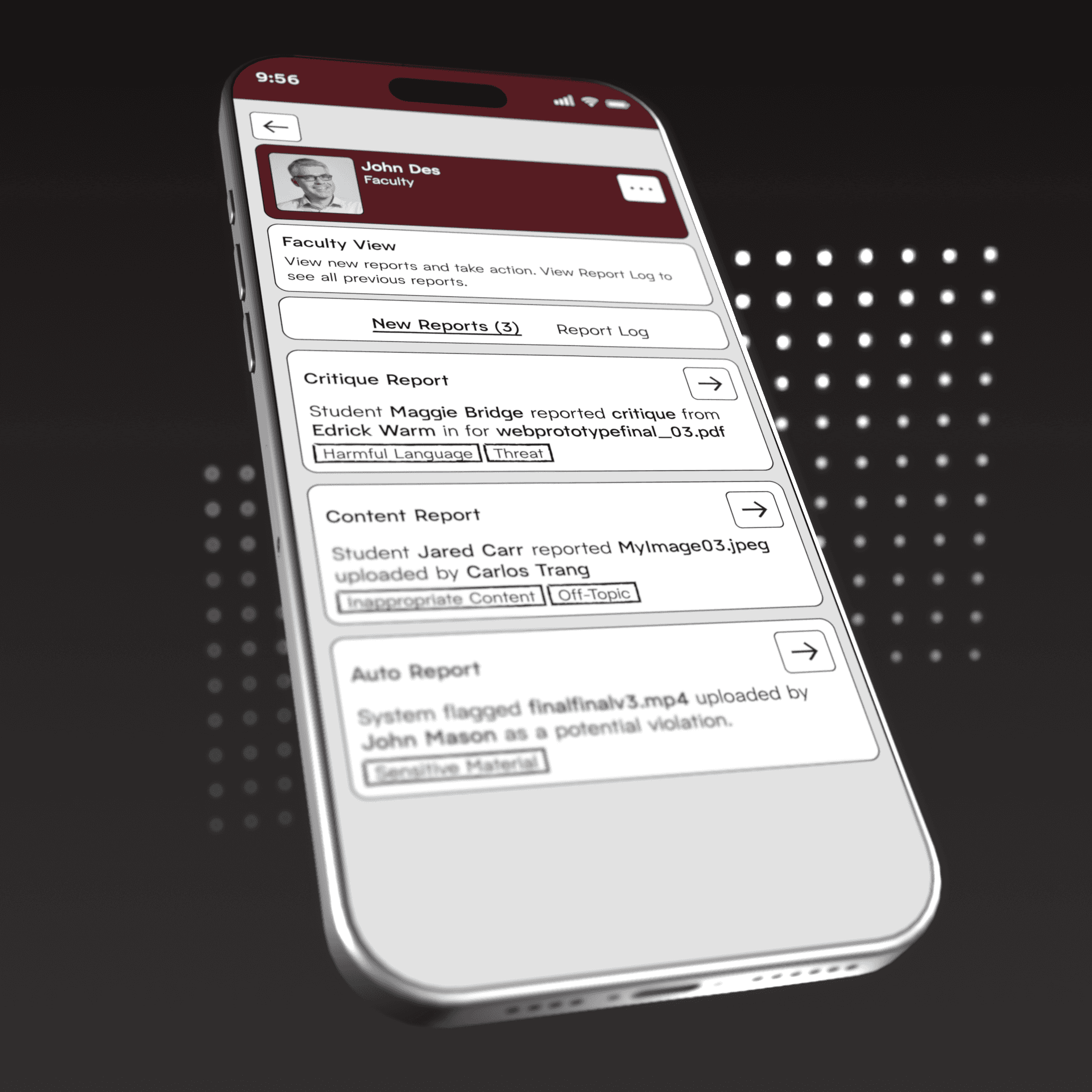 A render of phones displaying DesConnect features.