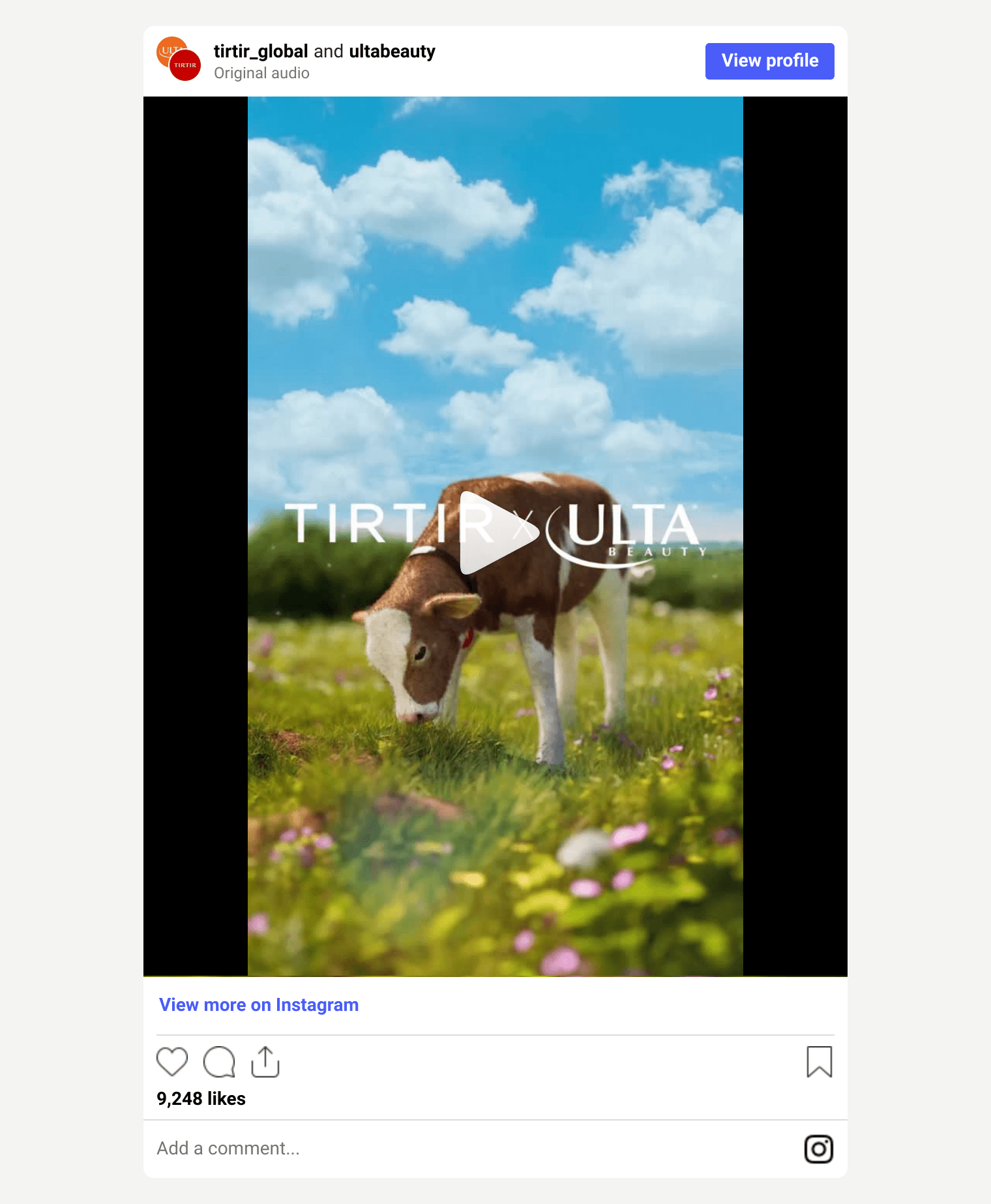 TIRTIR official Instagram post announcing the Ulta launch