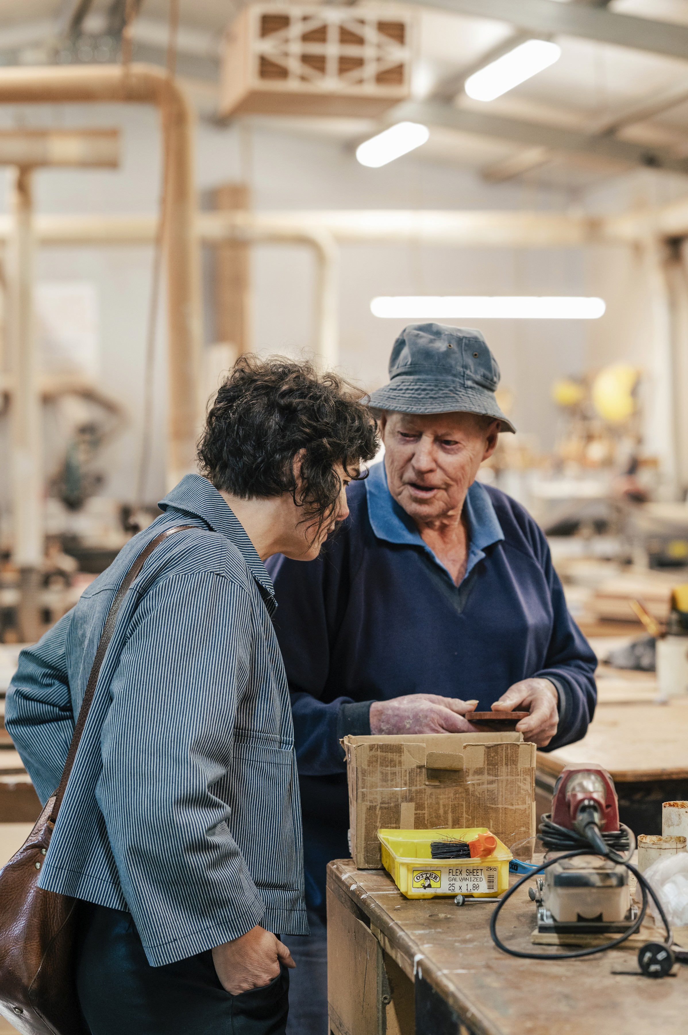Bedroom wardrobe with fan and curtains