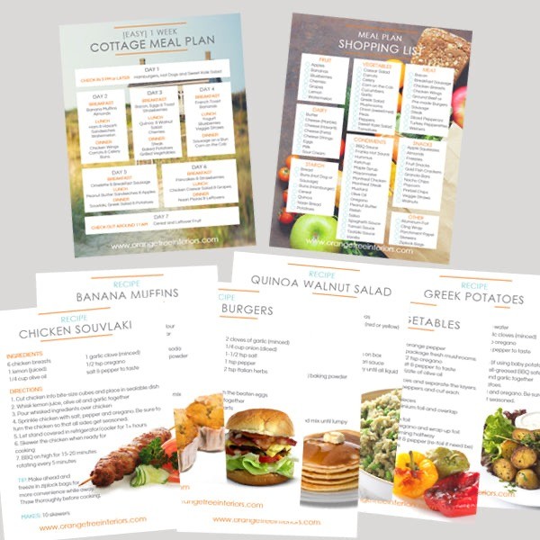 Easy 1 Week Cottage Meal Plan