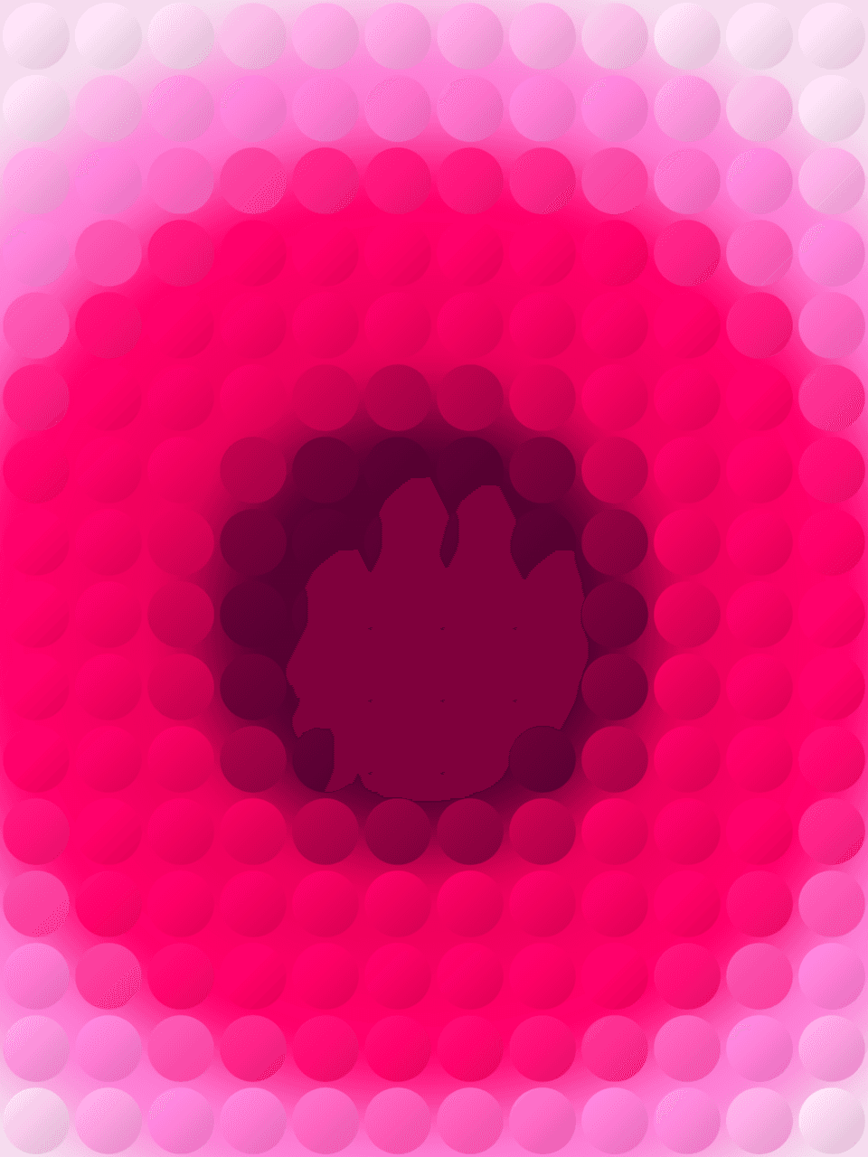 Abstract blurred neon flower in pink, purple, and blue on a soft blue background
