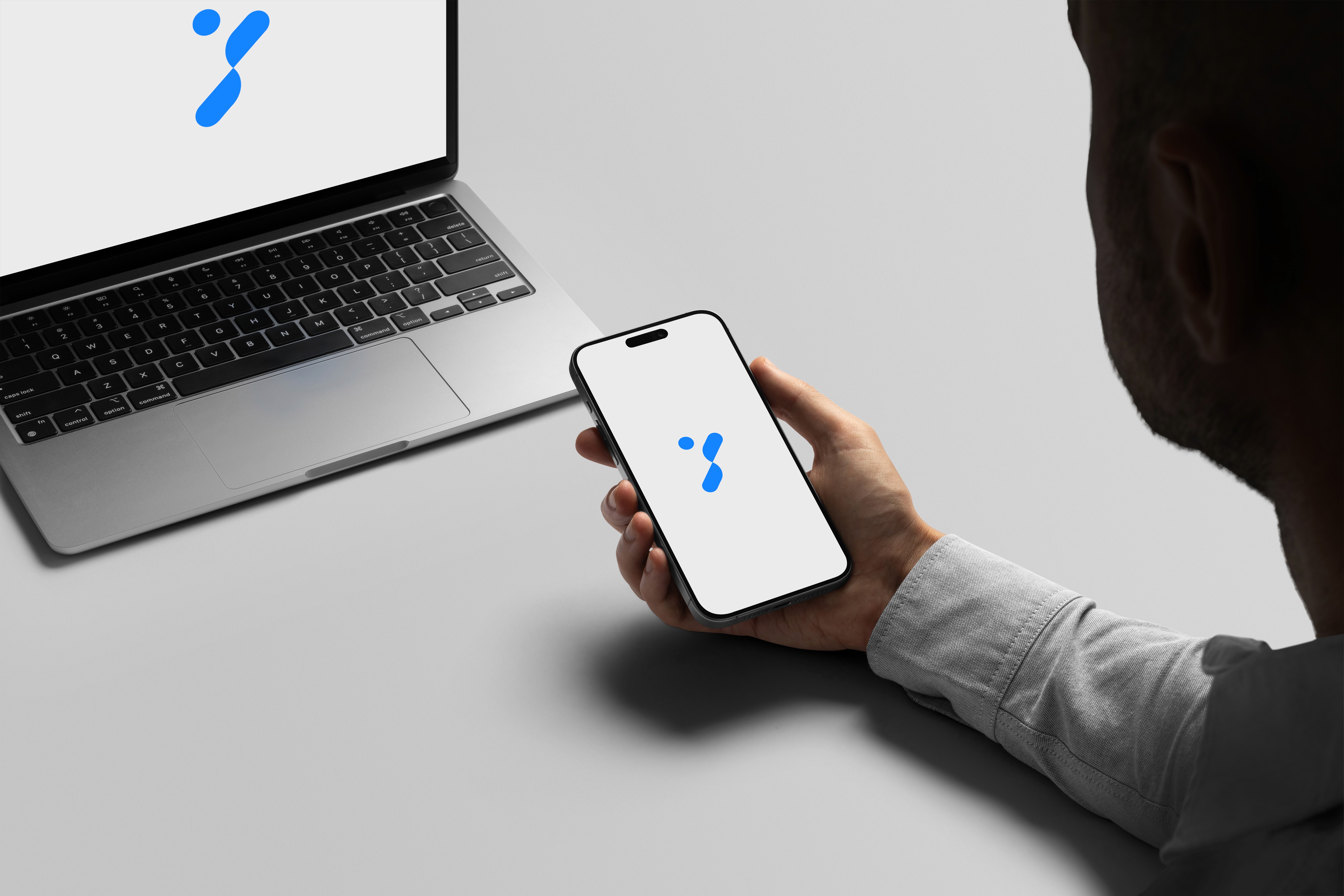 Logo design laptop mockup