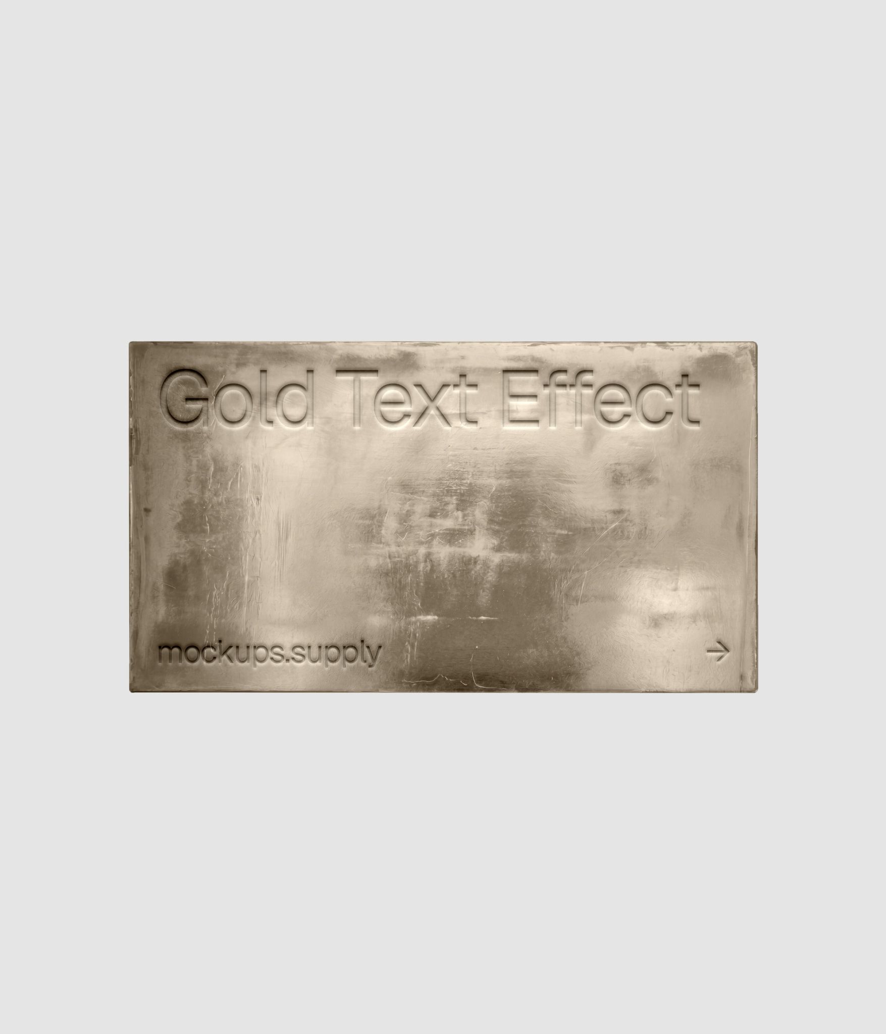 Gold text effect PSD download on Mockups Supply
