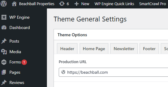 Screenshot of WordPress Admin