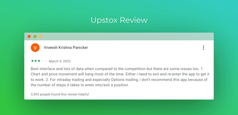 Upstox 3 Star Review