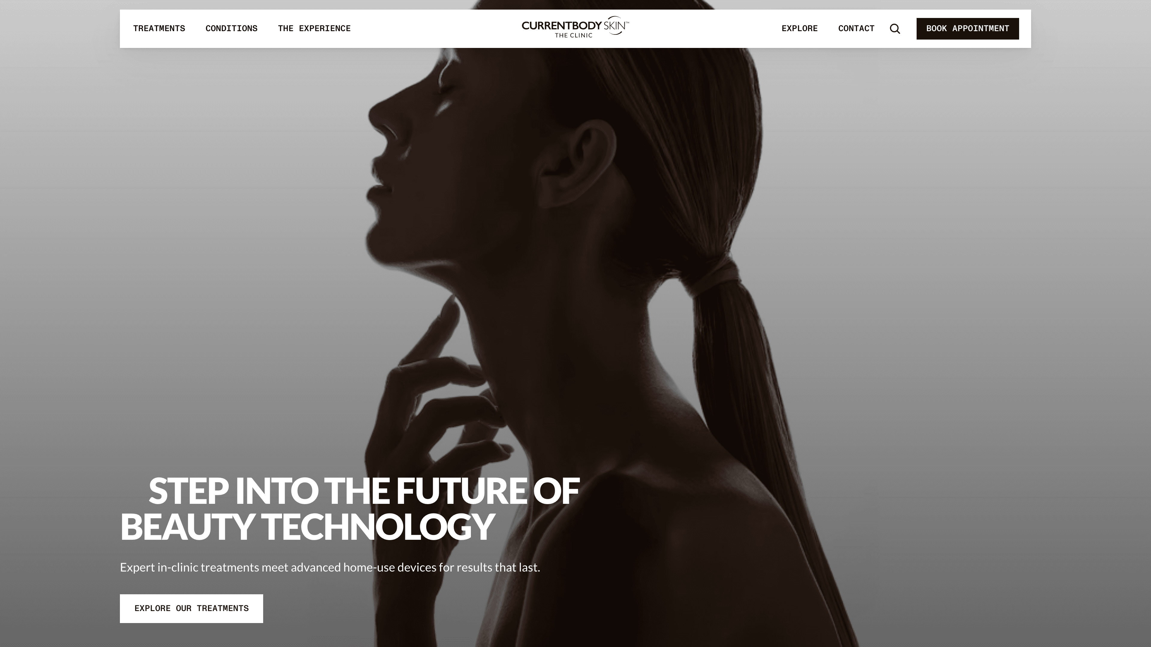 Hero section of CurrentBody Skin: The Clinic