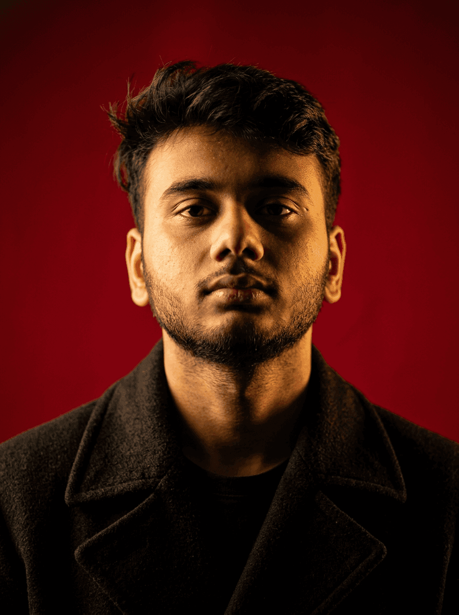 man standing beside wall