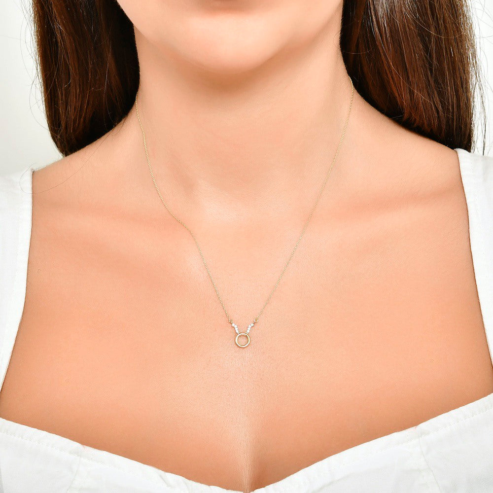 Assos Pırlanta 14 Ayar Sarı Altın Boğa Burcu Kolye Ucu