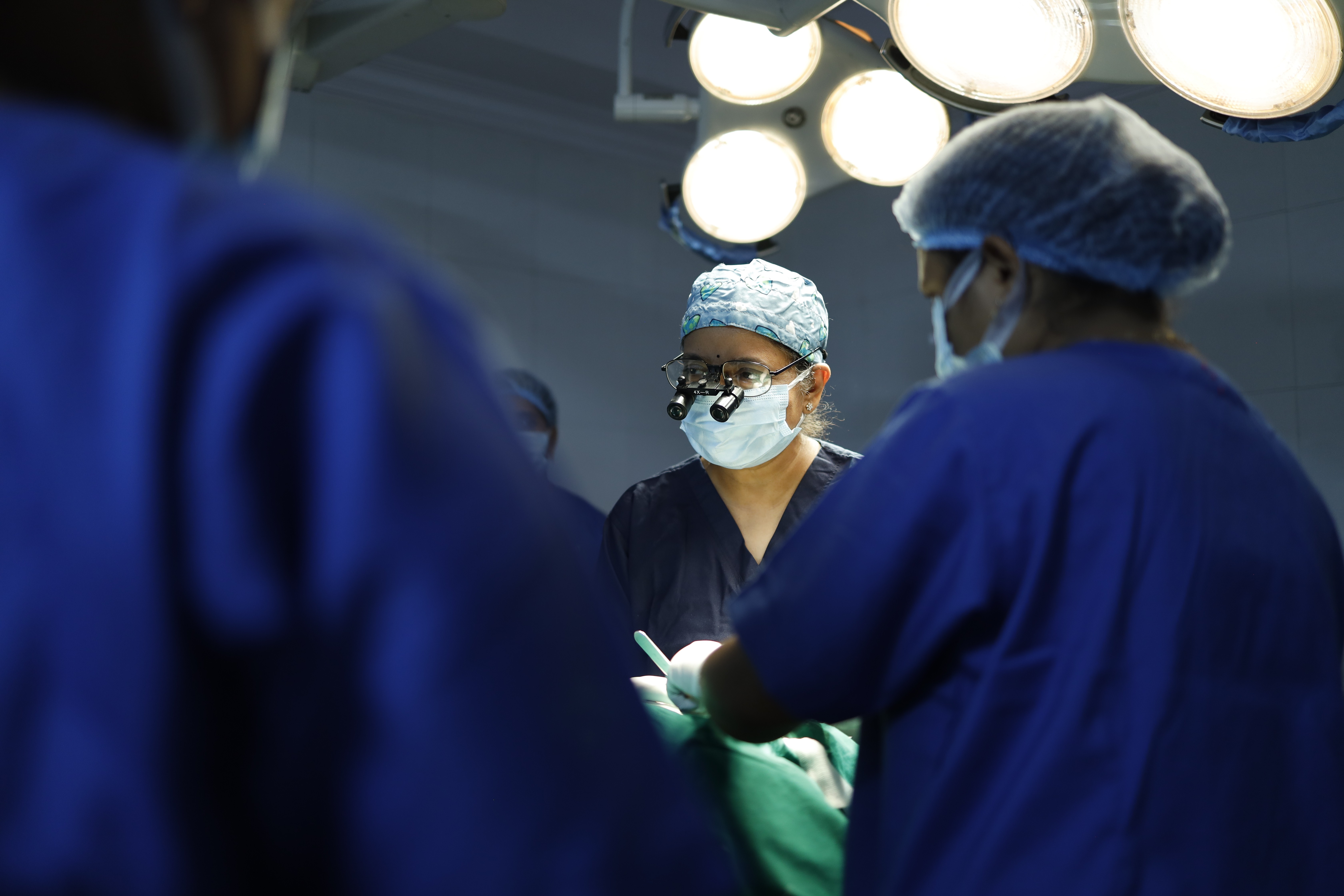 Dr.Radha Rani in action - Best hair transplant surgeon in vizag