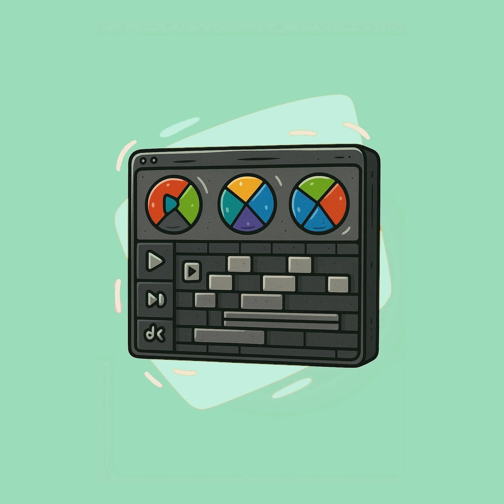 Illustration of a professional video editing screen representing photography and videography editing services in Dubai and across the UAE.