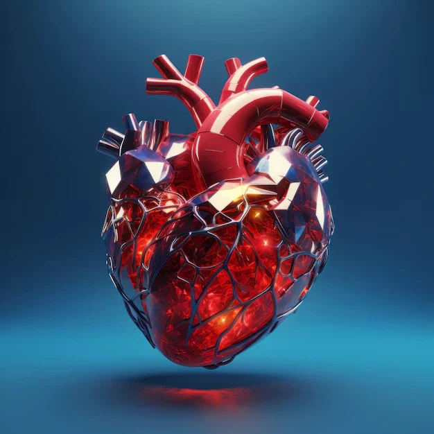 Human Heart made from crystals, EMB : Top Cardiology Medical Billing Company in Naperville