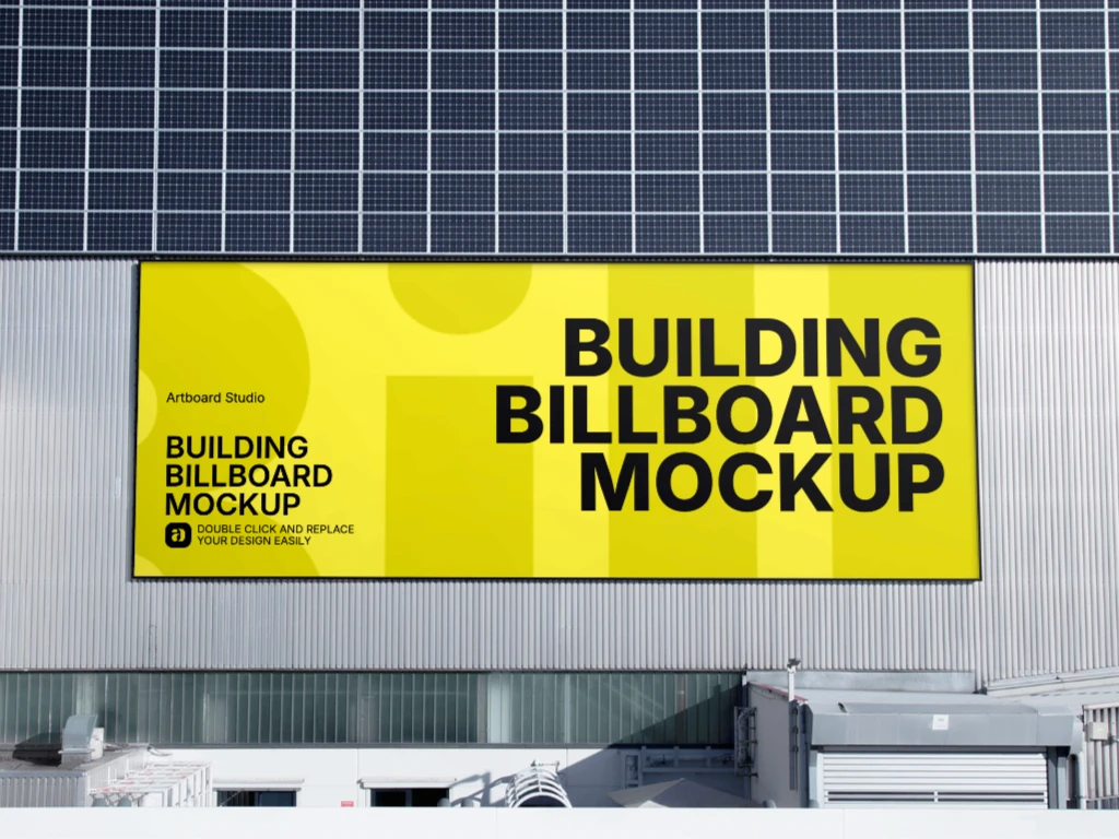 Billboard mockup on a modern building