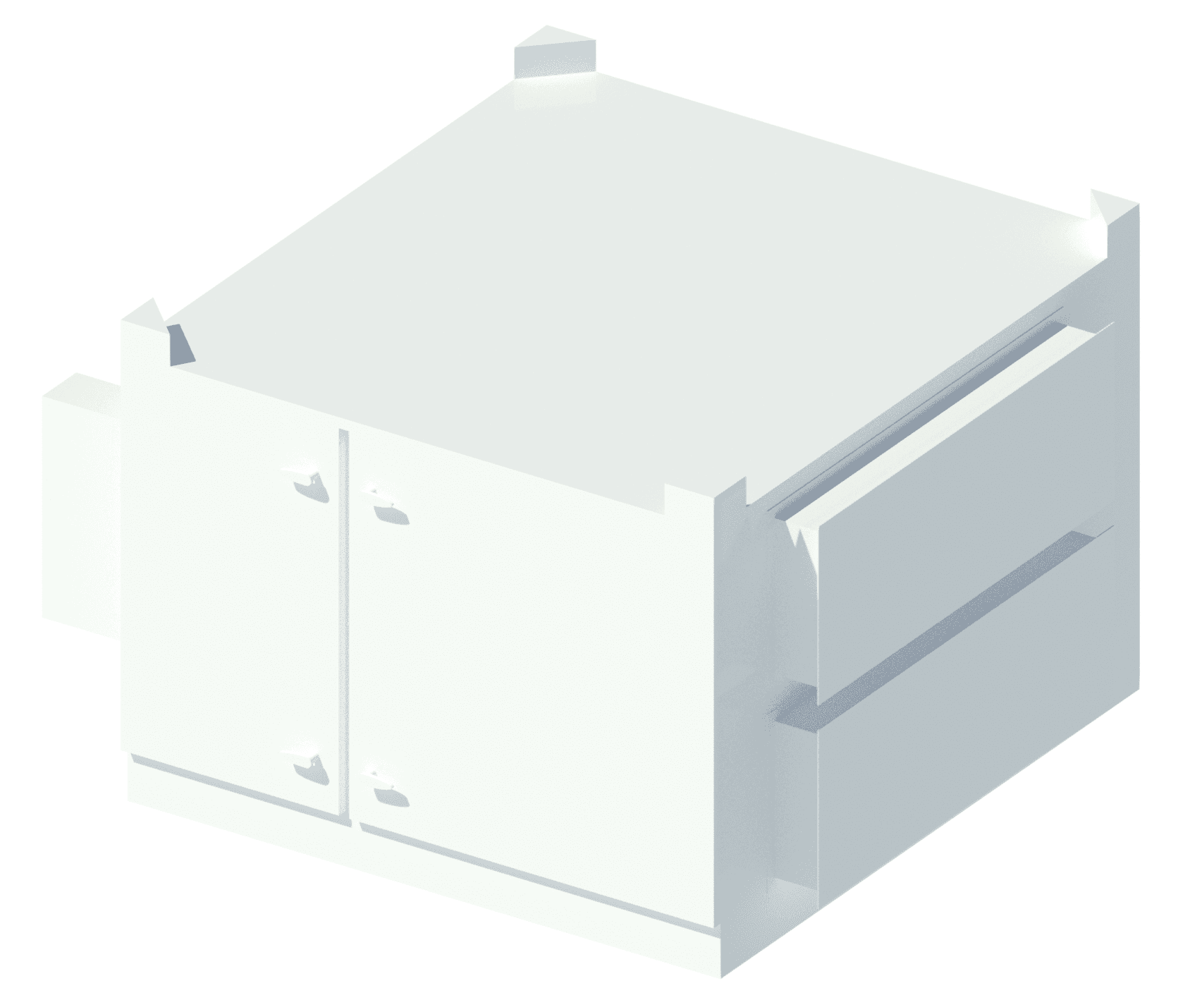 Revit render showing the RenewAire HE-3XINH model.