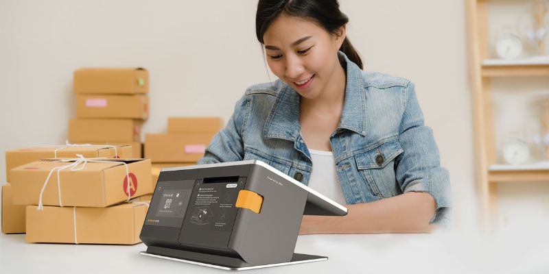 Small business owner in Malaysia using the StoreHub POS for e-invoicing