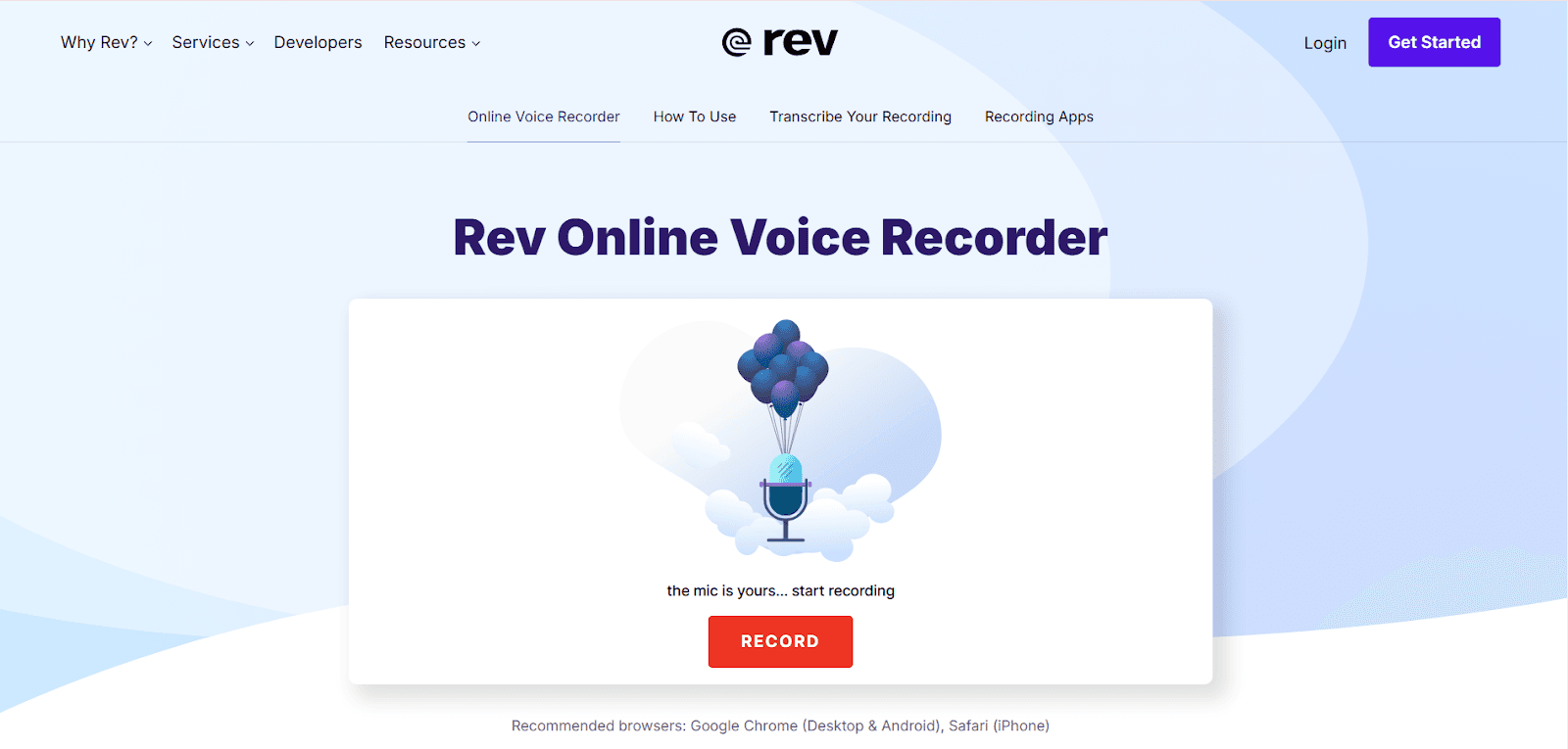 Rev: Combining Recording with Human Transcription