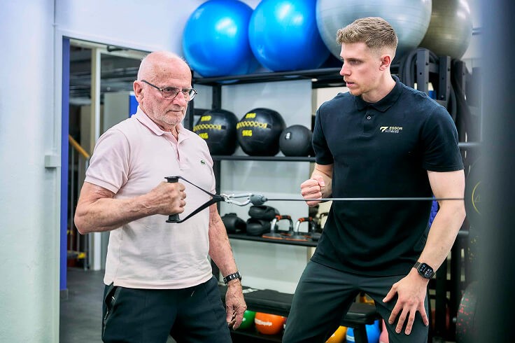 Fitness trainer and trainee