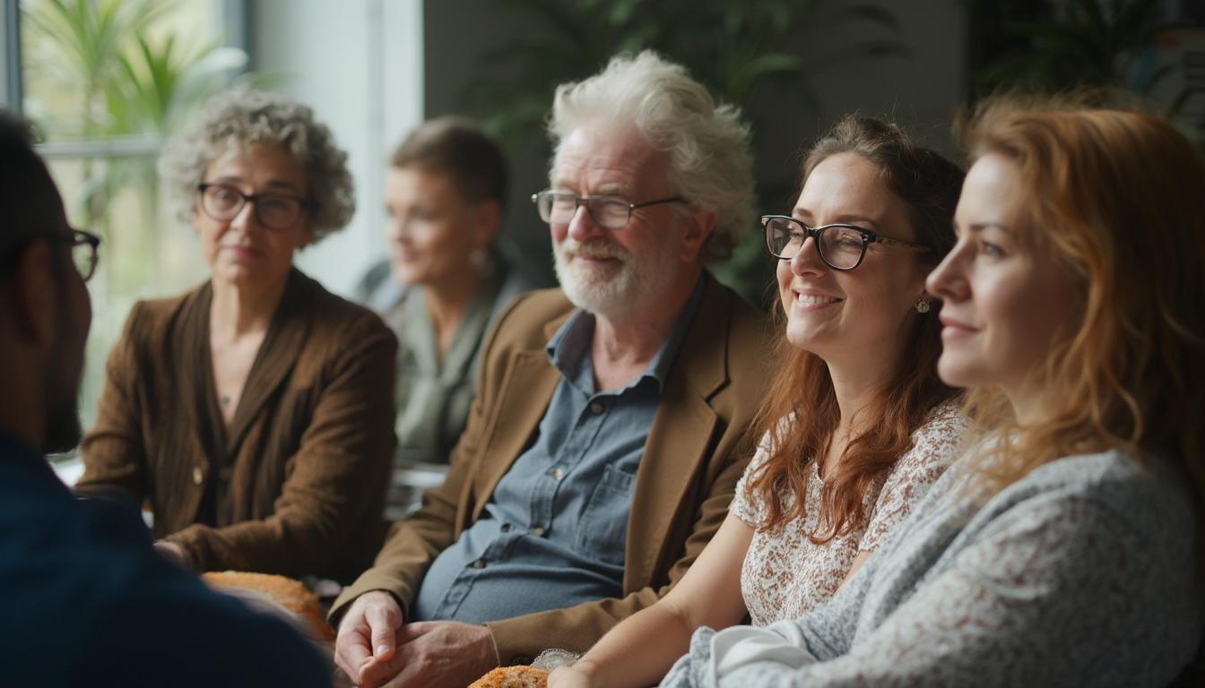 Verschiedene Personen nehmen an einem KI-Workshop teil