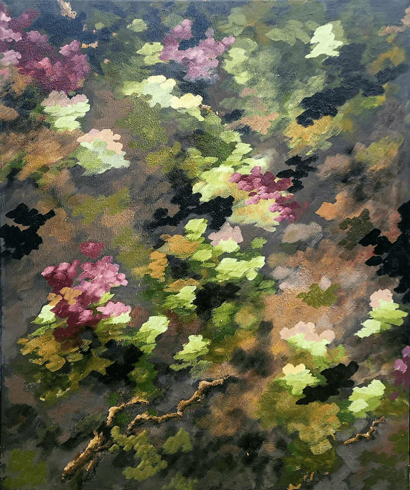 Painting of Belen portraying leaves