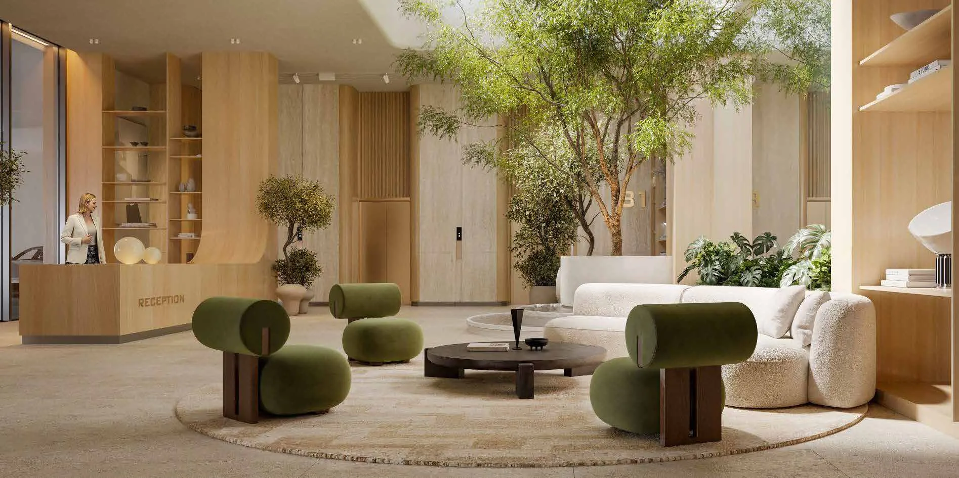 A spacious living room featuring a large window and a comfortable couch, showcasing a bright and inviting atmosphere.