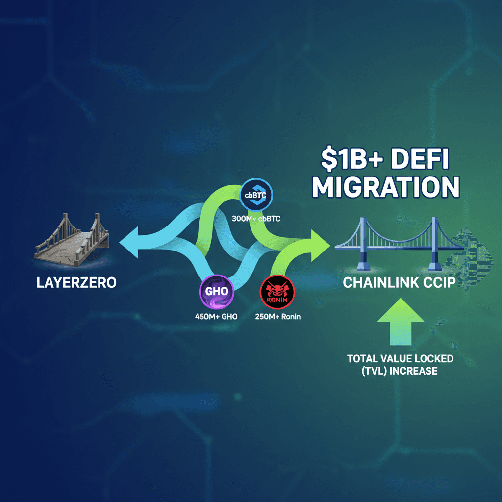 Infographic: $1B+ DeFi migration from LayerZero to Chainlink CCIP