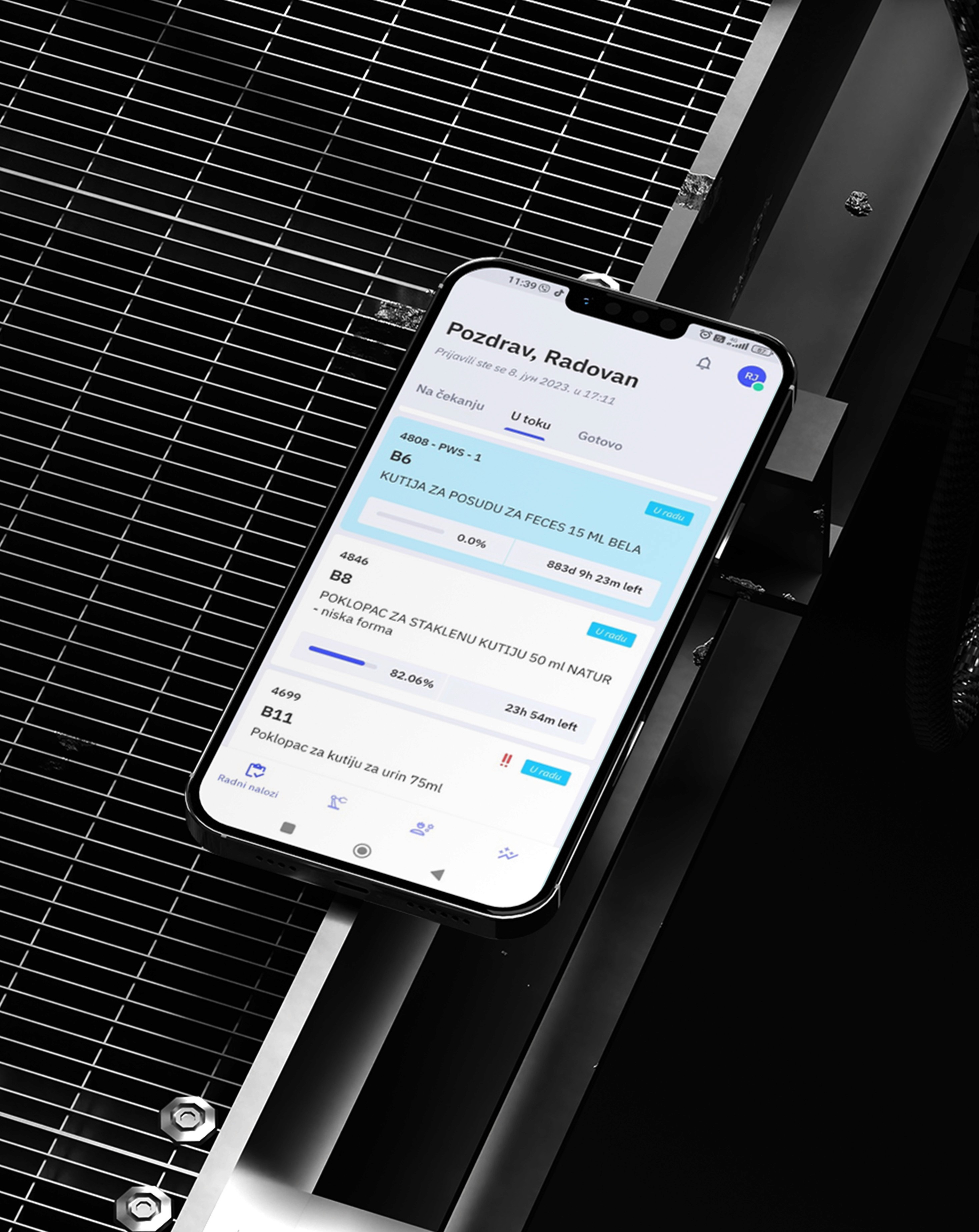 pracenje proizvodnje na aplikaciji ili kompjuteru