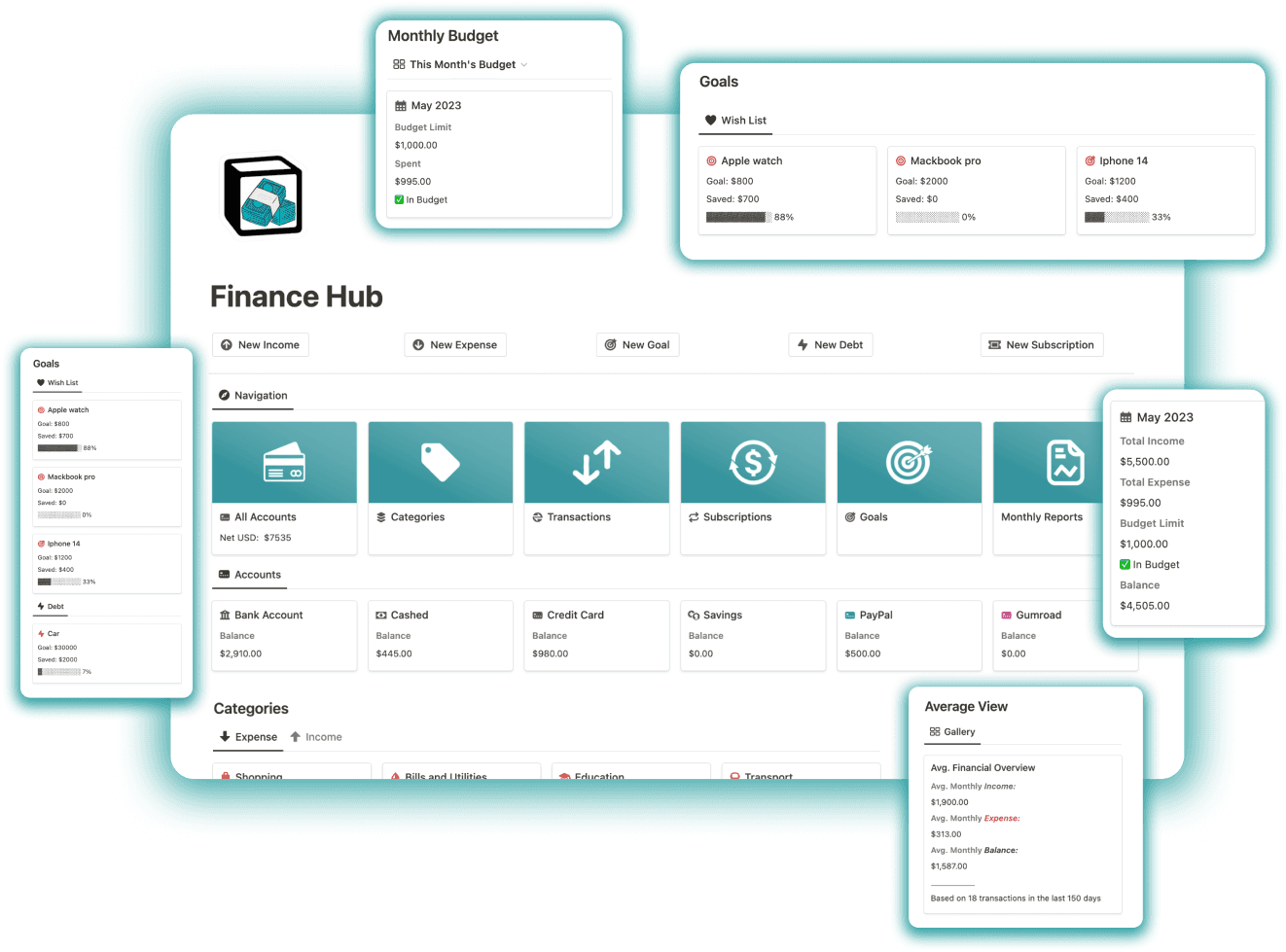 Finance Tracker in Notion life OS