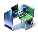 3D office desk workstation with computer - Commercial pest control for London office spaces and businesses